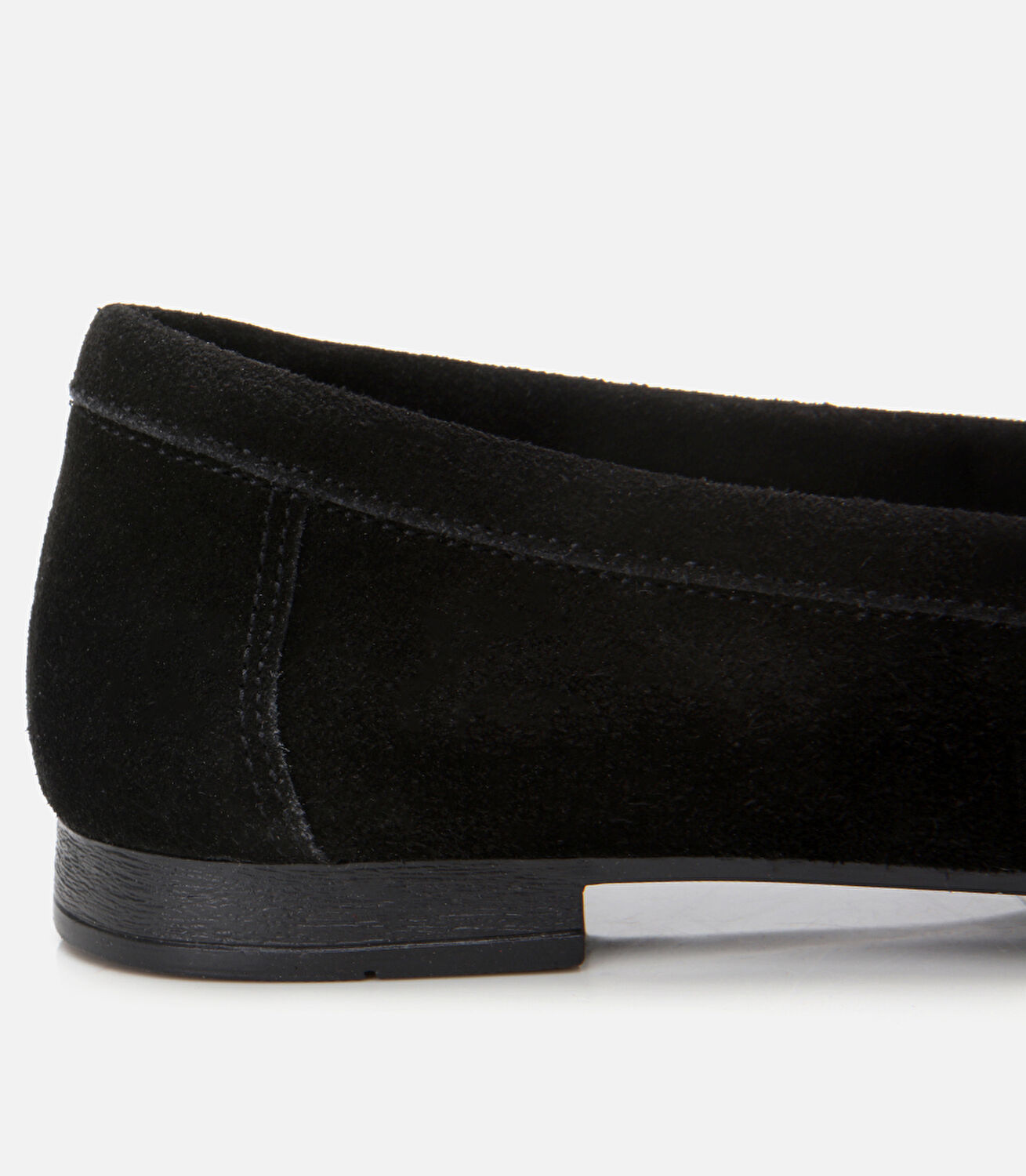 Kadın Süet Deri Siyah Tokalı Klasik Loafer