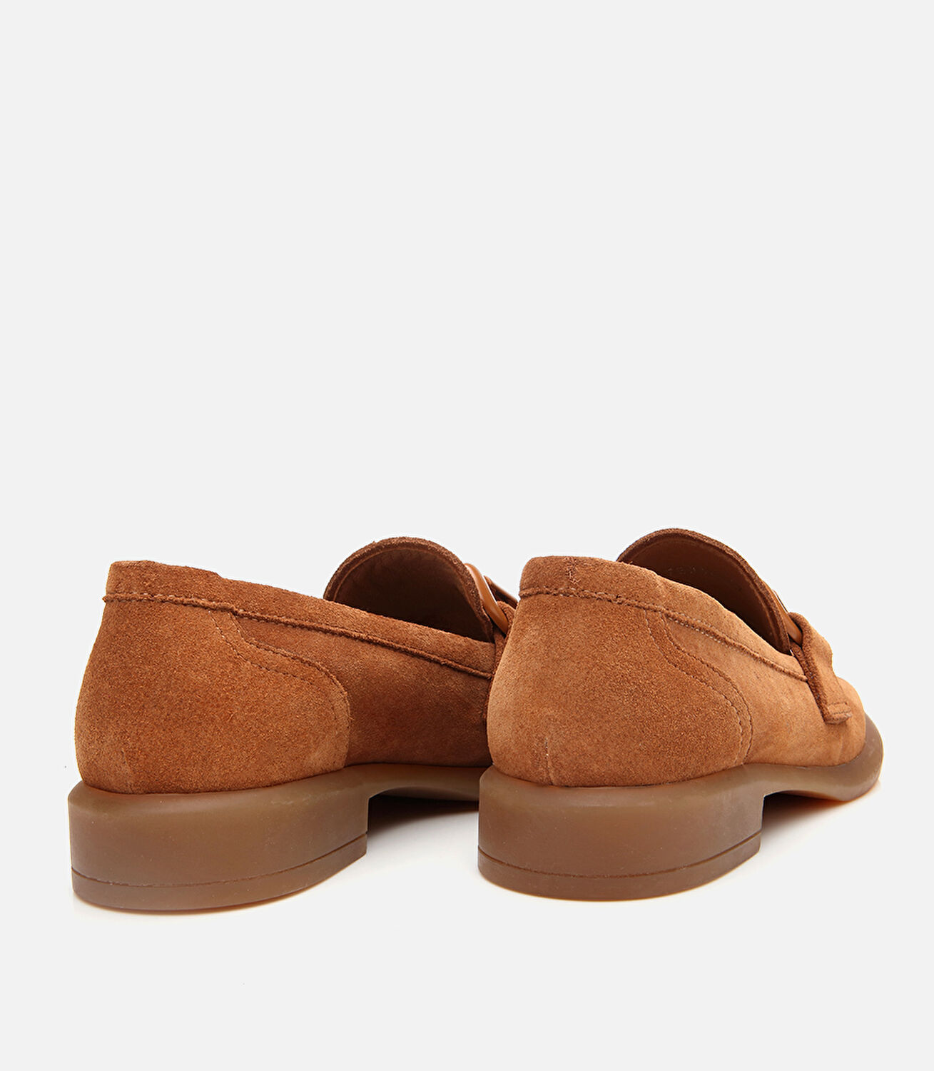 Kadın Süet Deri Taba Esnek Tabanlı Günlük Loafer