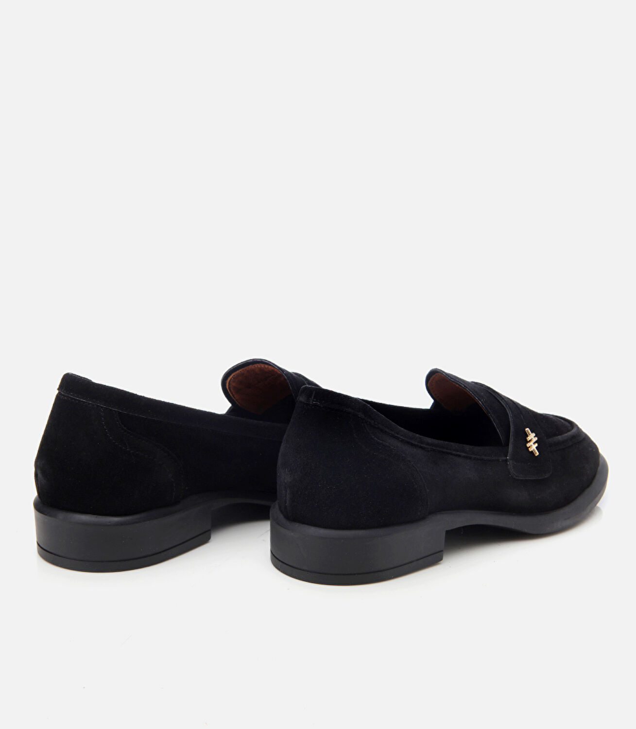 Kadın Süet Deri Siyah Esnek Tabanlı  Klasik Loafer