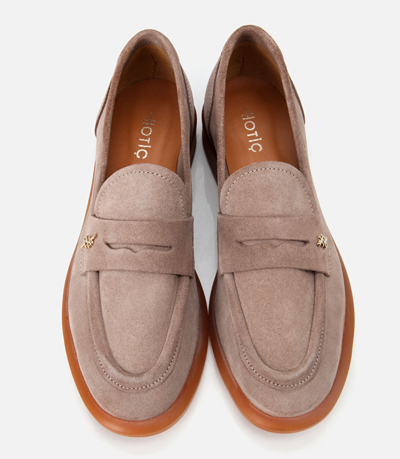 Kadın Süet Deri Vizon Esnek Tabanlı Klasik Loafer