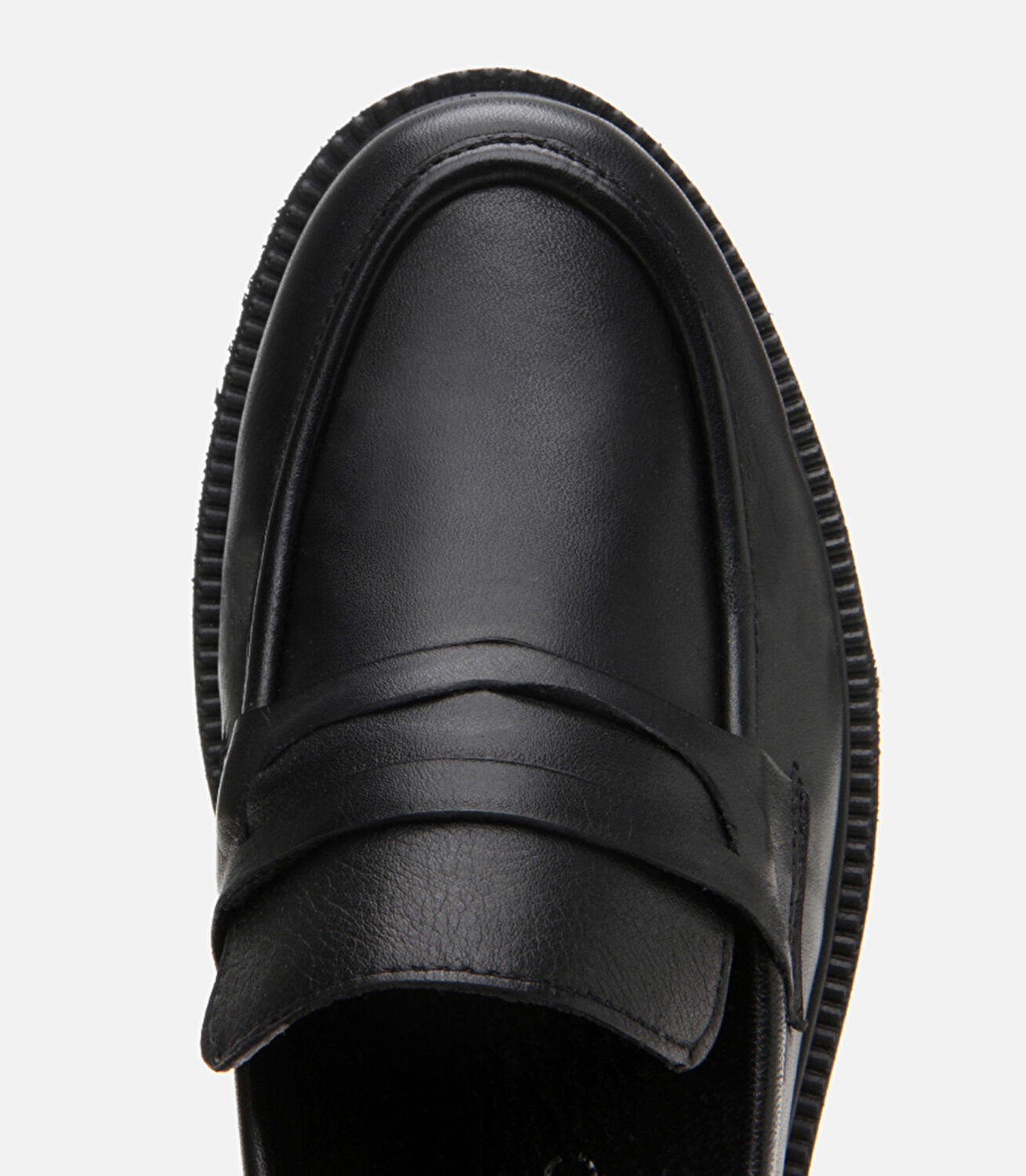 Kadın Deri Siyah Kalın Tabanlı Klasik Loafer