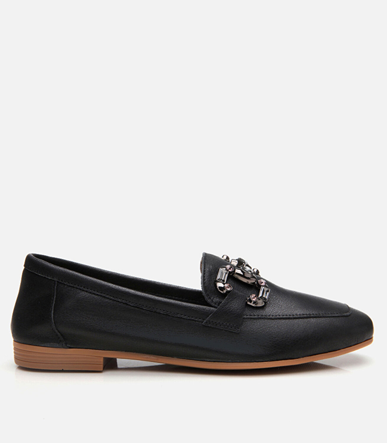 Kadın Deri siyah Loafer