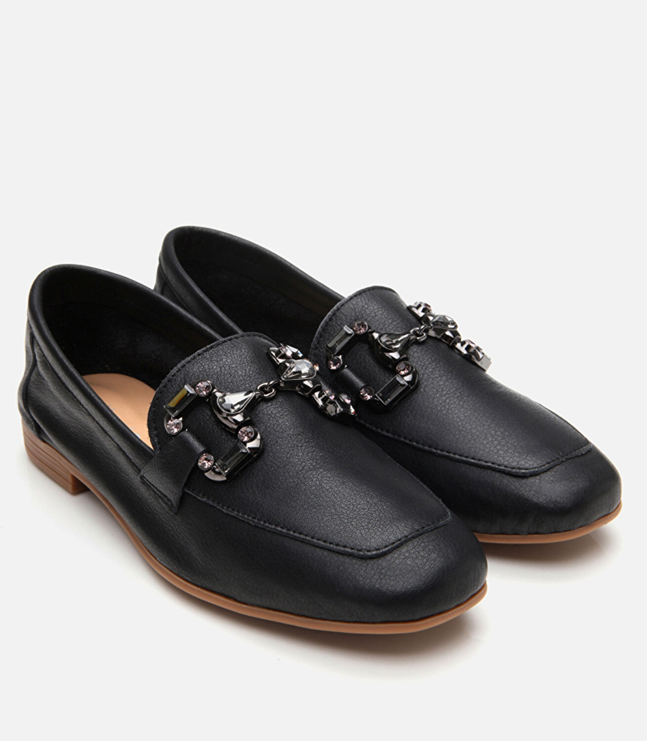 Kadın Deri siyah Loafer