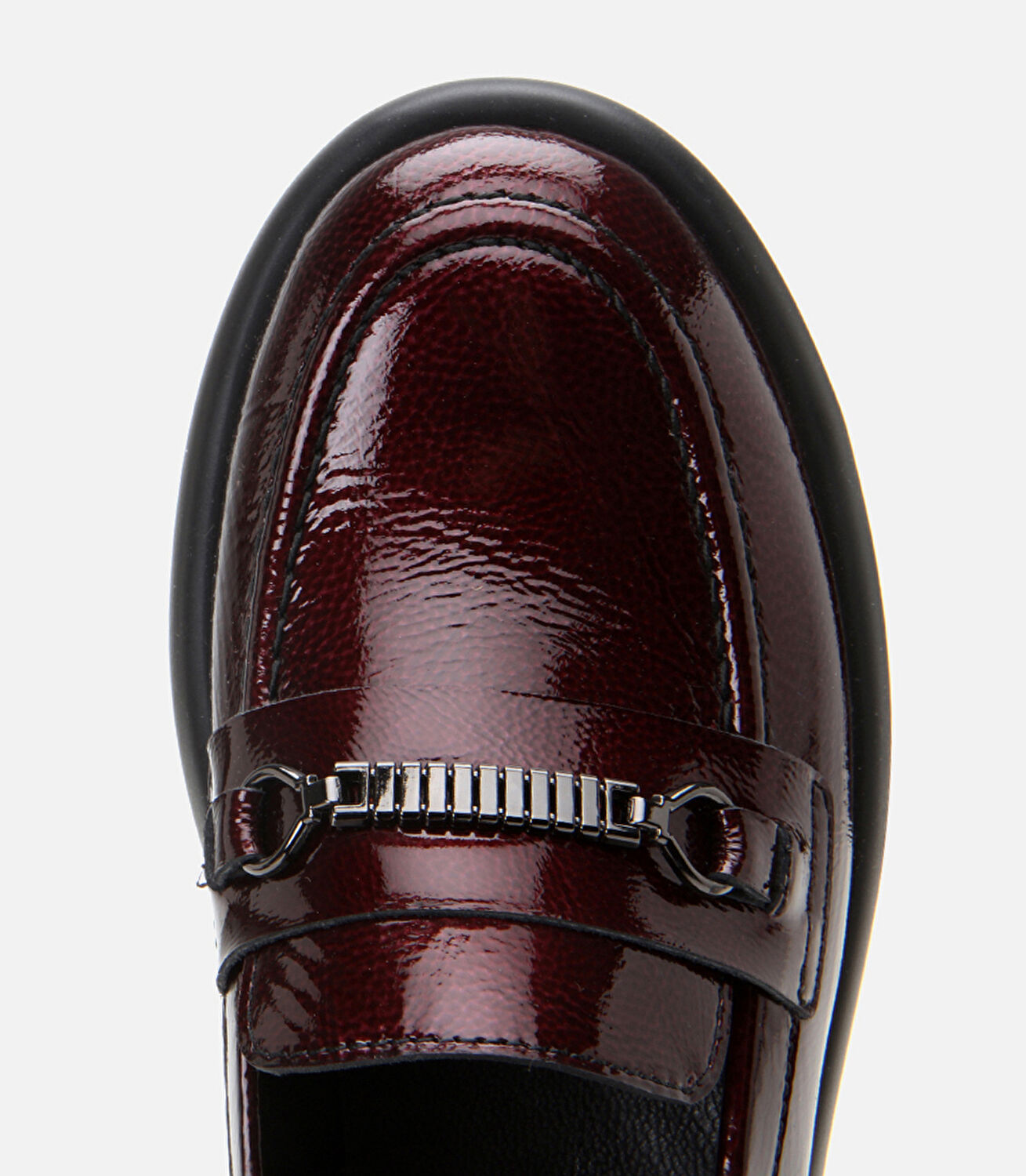 Kadın Deri Bordo Tokalı Loafer