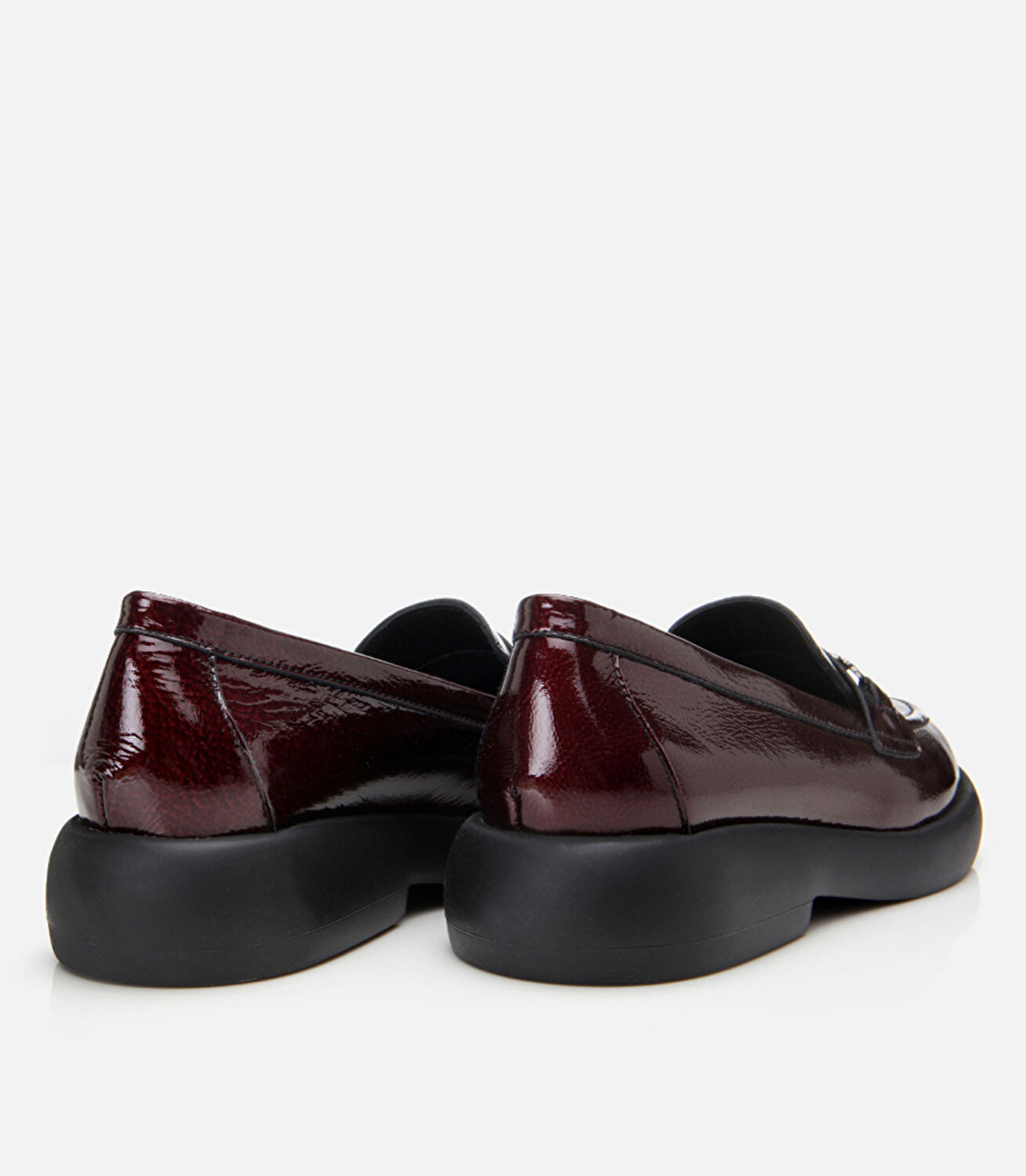 Kadın Deri Bordo Tokalı Loafer