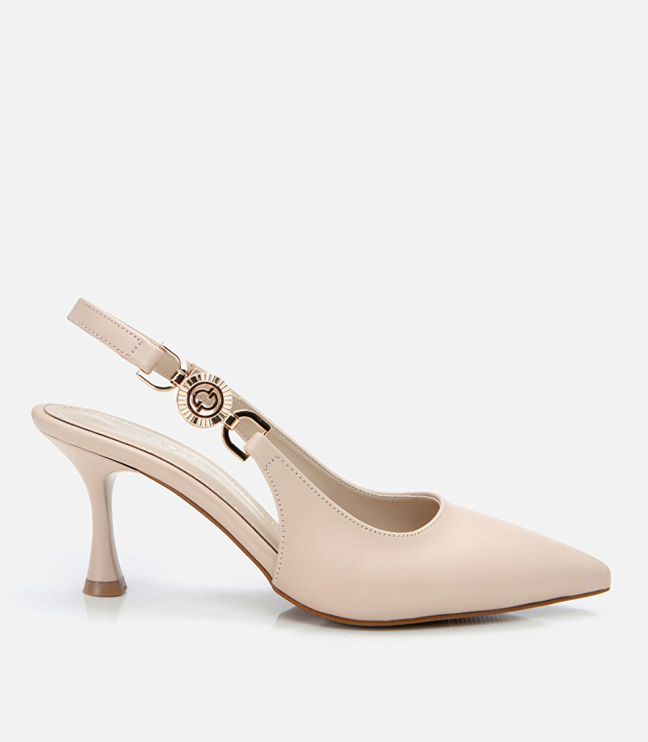 Kadın Bej Arkası Açık Stiletto