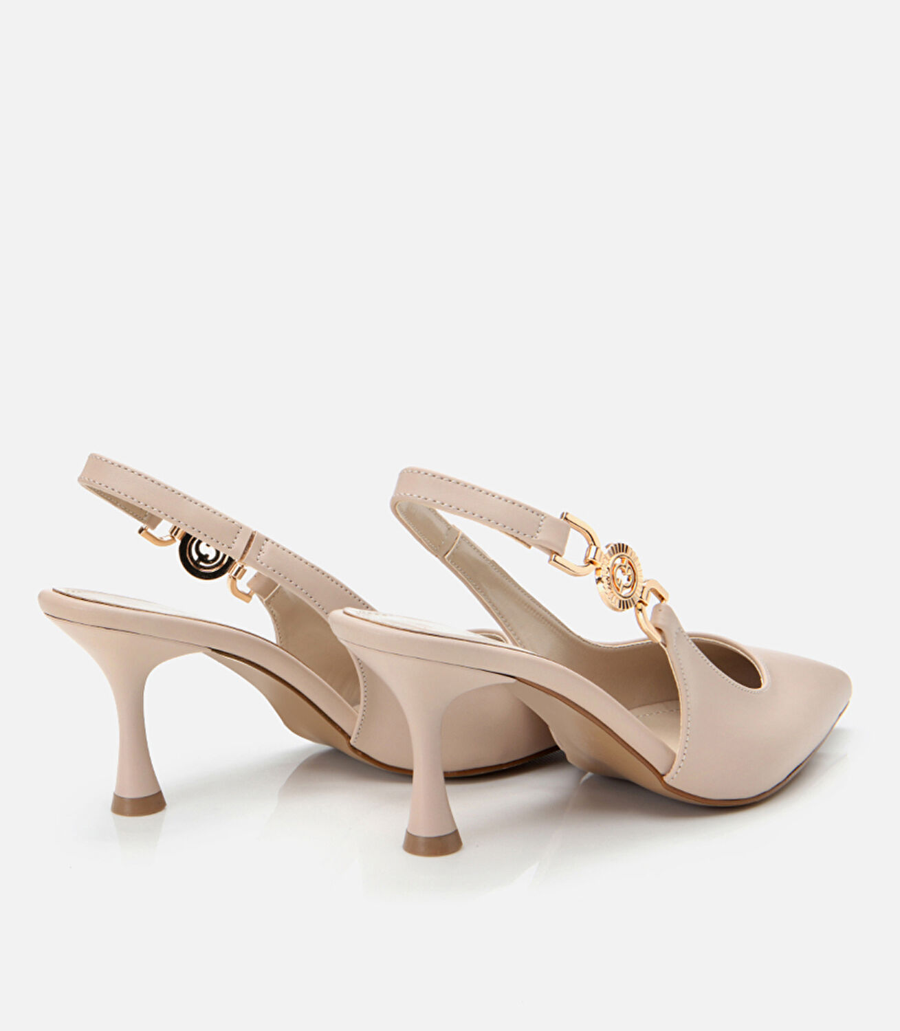 Kadın Bej Arkası Açık Stiletto