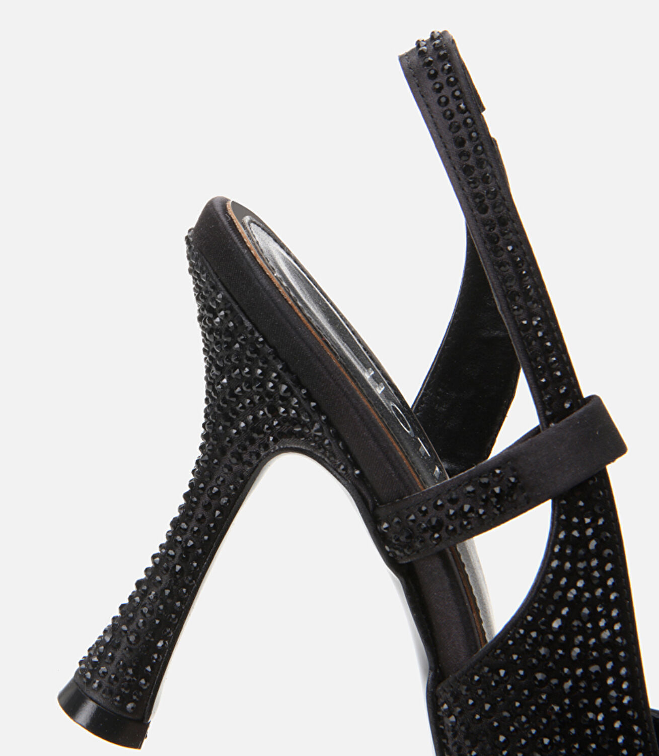 Siyah Kadın Taşlı Stiletto