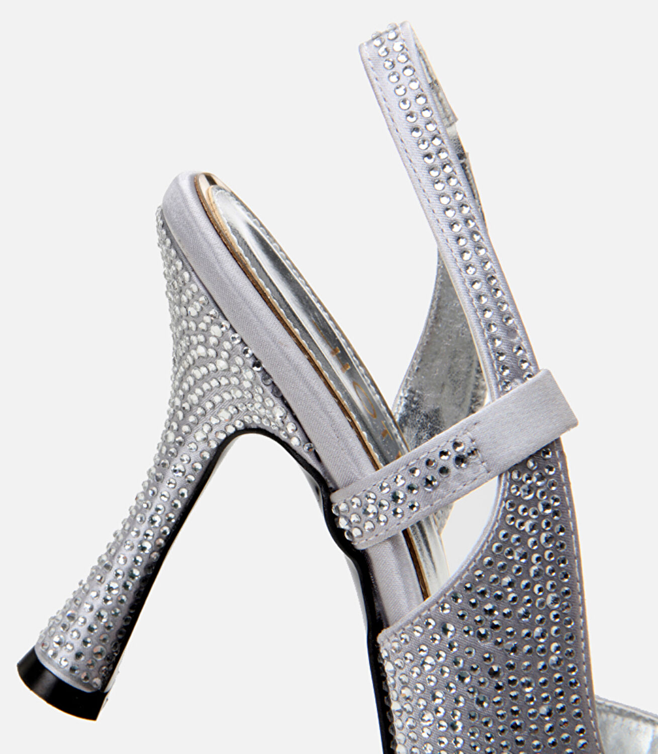 Kadın Lame Taşlı Arkası Açık Stiletto