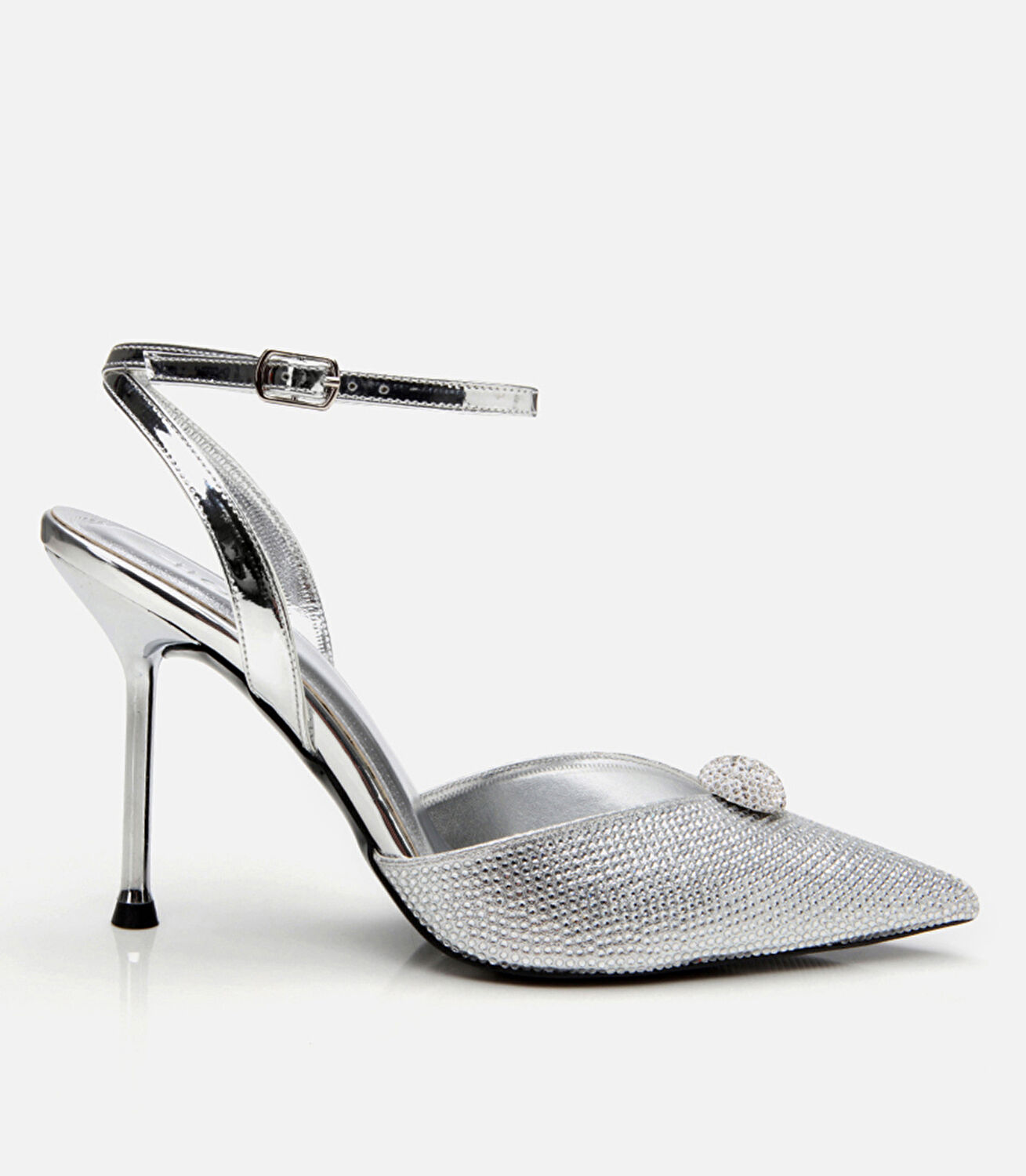 Lame Kadın Taşlı Stiletto
