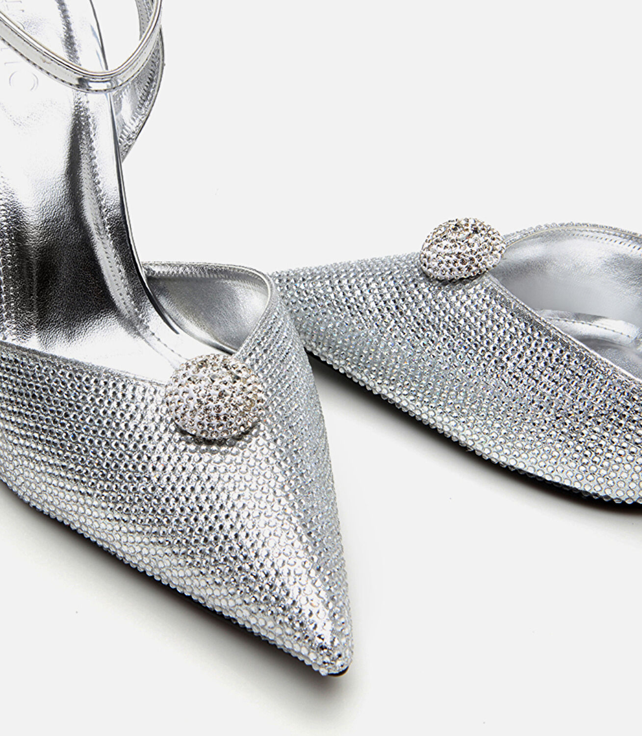 Lame Kadın Taşlı Stiletto