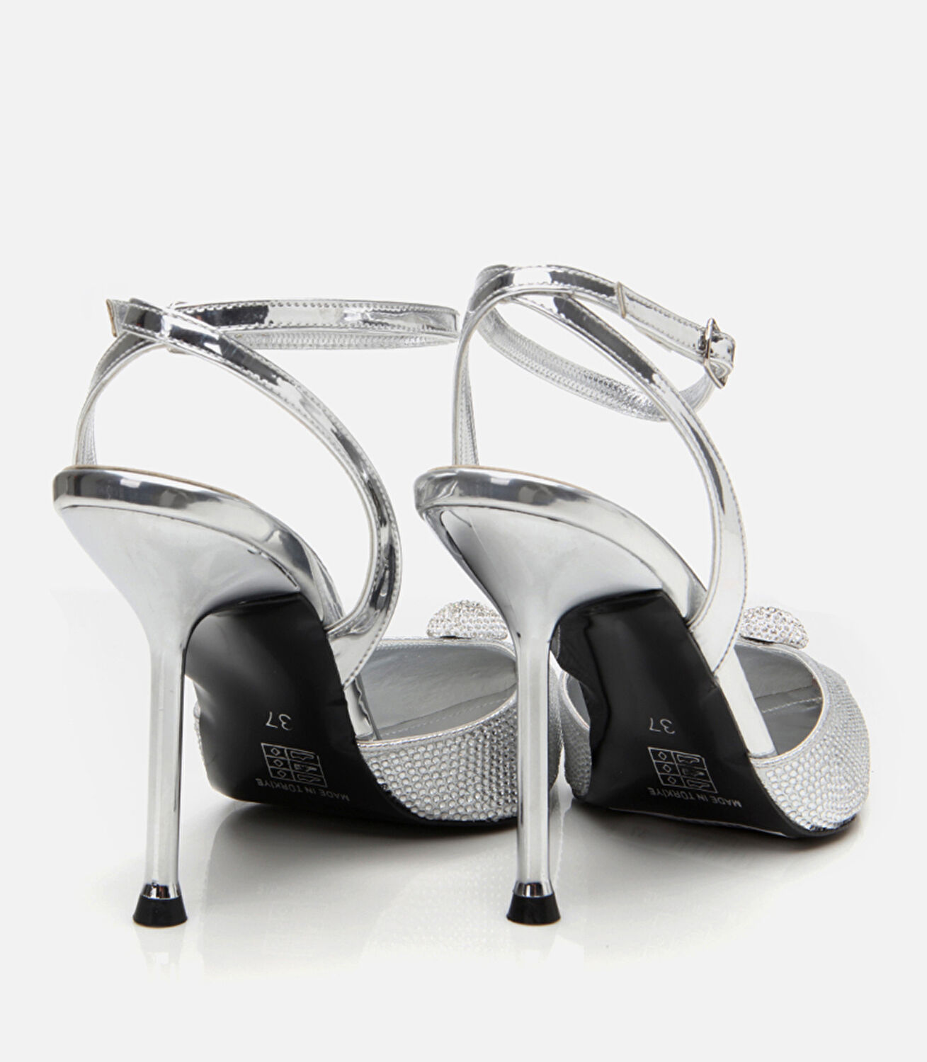 Lame Kadın Taşlı Stiletto