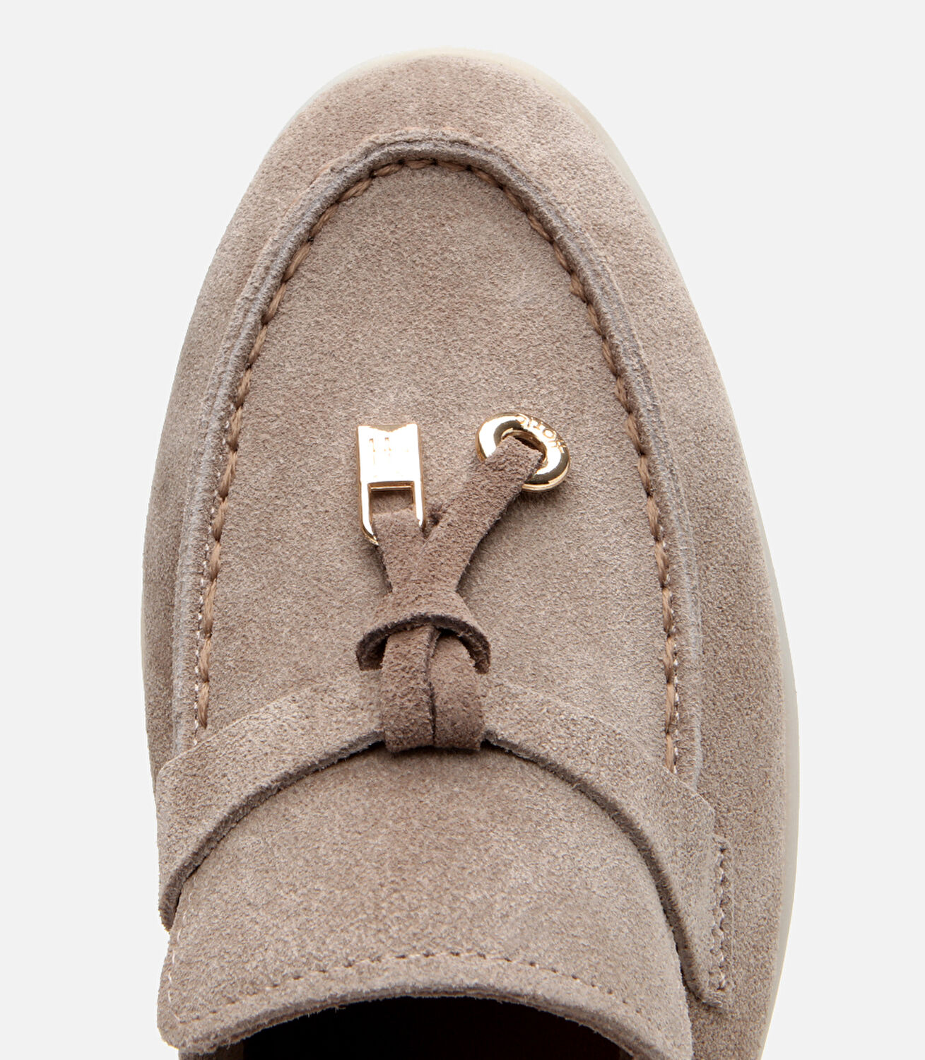Kadın Süet Deri Bej Klasik Loafer