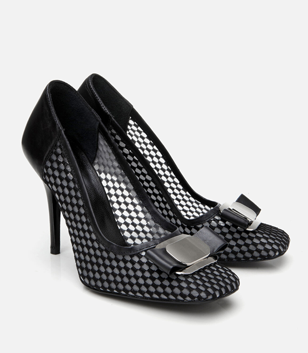 Kadın Siyah Fileli Stiletto