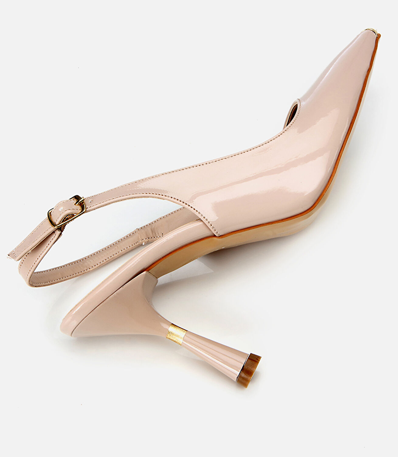 Kadın Rugan Bej Stiletto