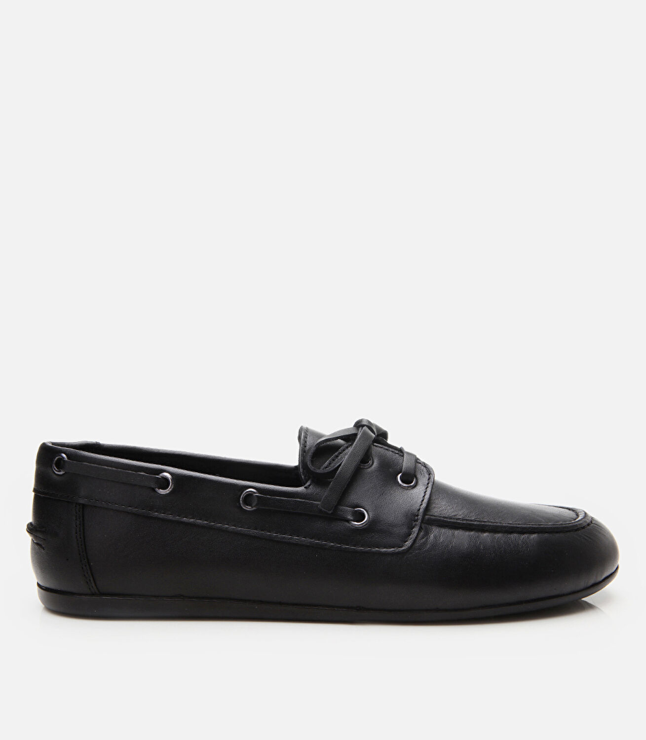 Kadın Deri Siyah Bağcıklı Günlük Loafer