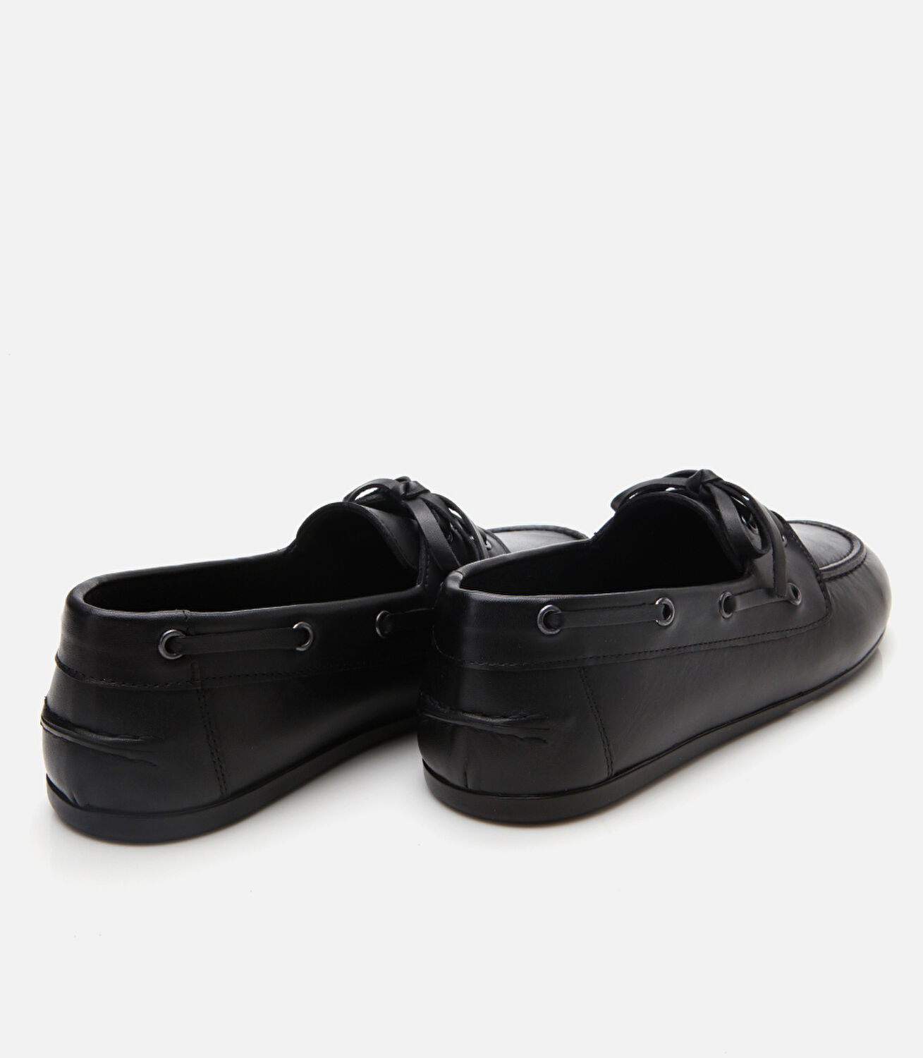 Kadın Deri Siyah Bağcıklı Günlük Loafer