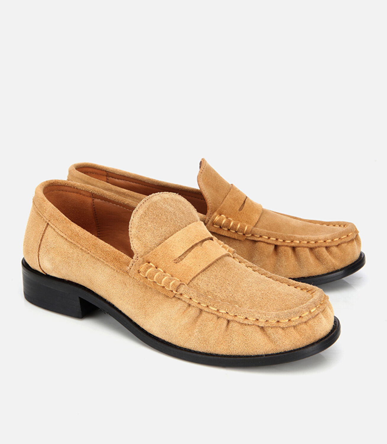 Kadın Süet Deri Taba Yumuşak Dokulu Klasik Loafer