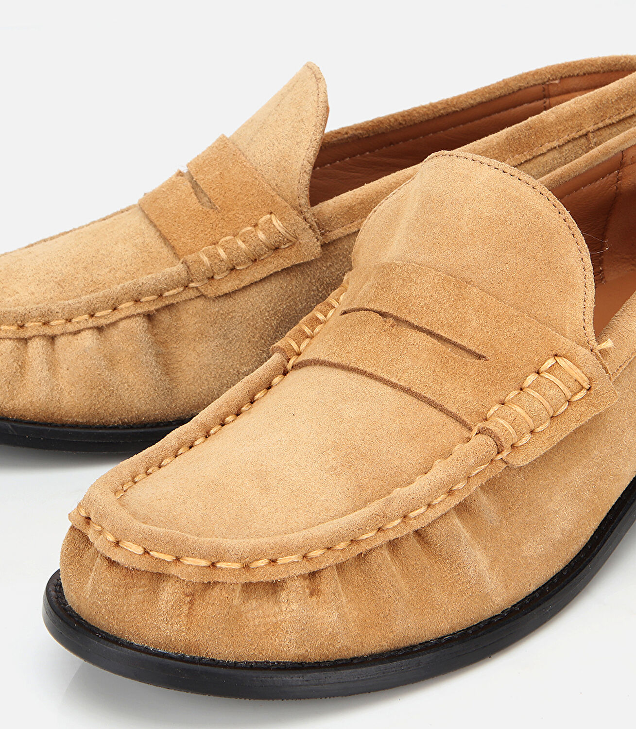 Kadın Süet Deri Taba Yumuşak Dokulu Klasik Loafer