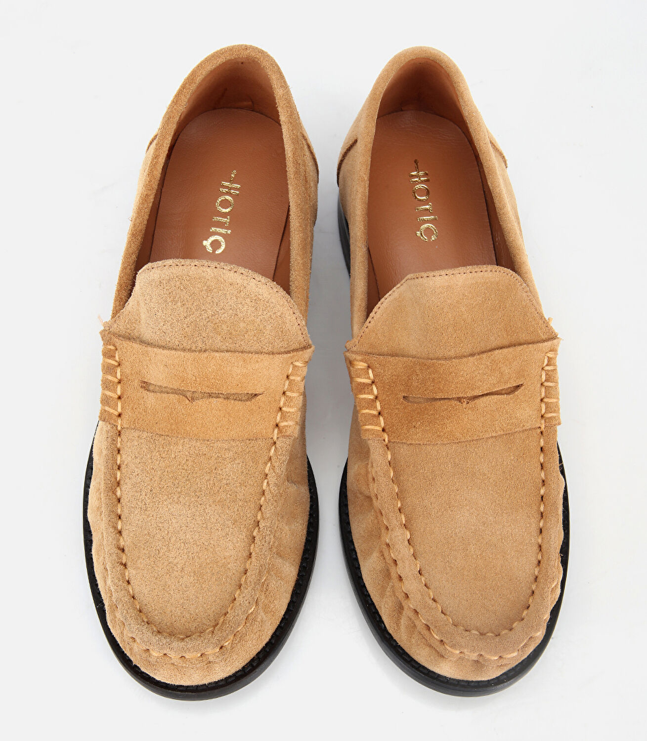 Kadın Süet Deri Taba Yumuşak Dokulu Klasik Loafer