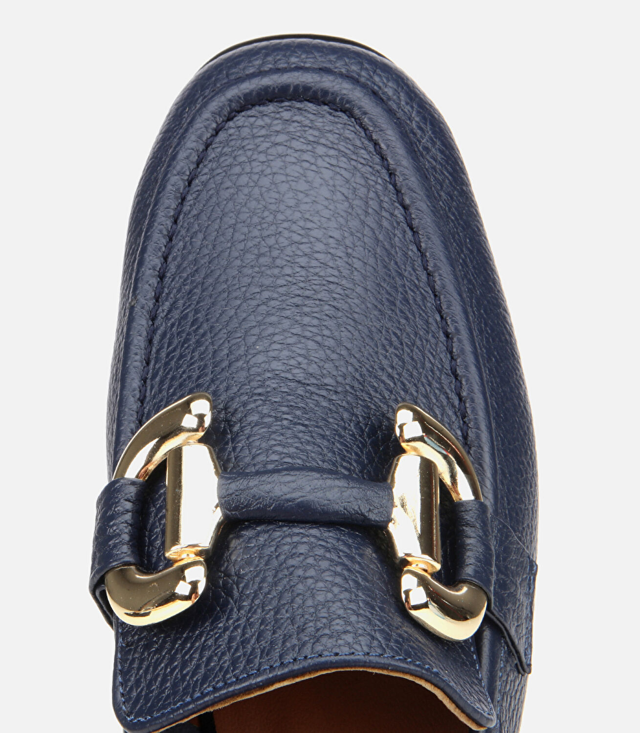Kadın Deri Lacivert Tokalı Klasik Loafer