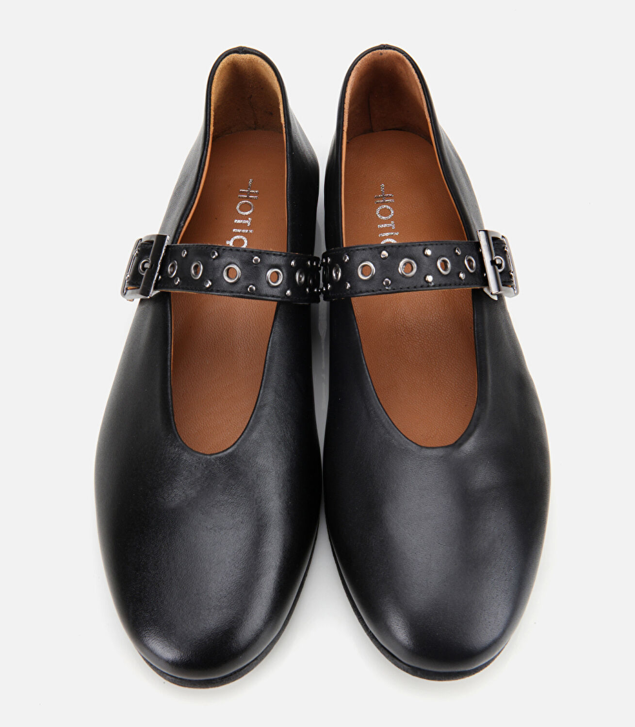 Kadın Deri Siyah Mary Jane Kemerli Babet