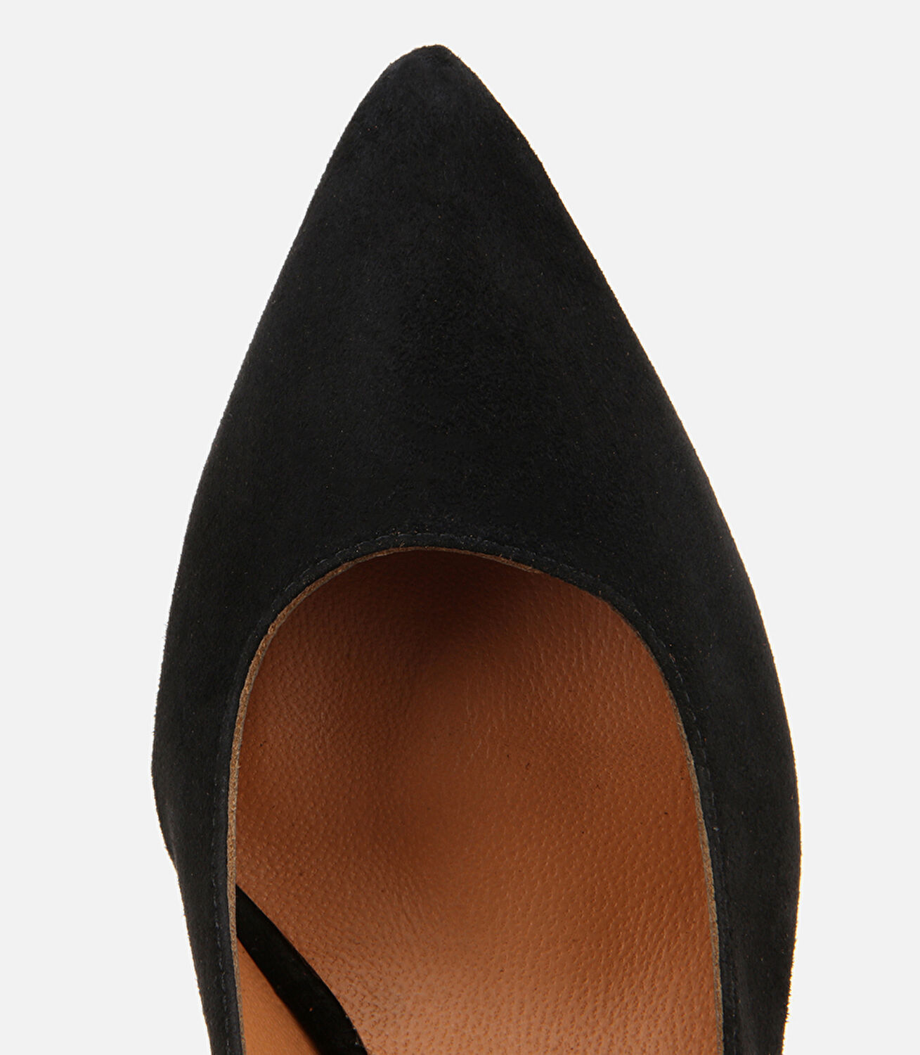 Kadın Süet Deri Siyah Esnek Tabanlı İnce Topuklu Stiletto