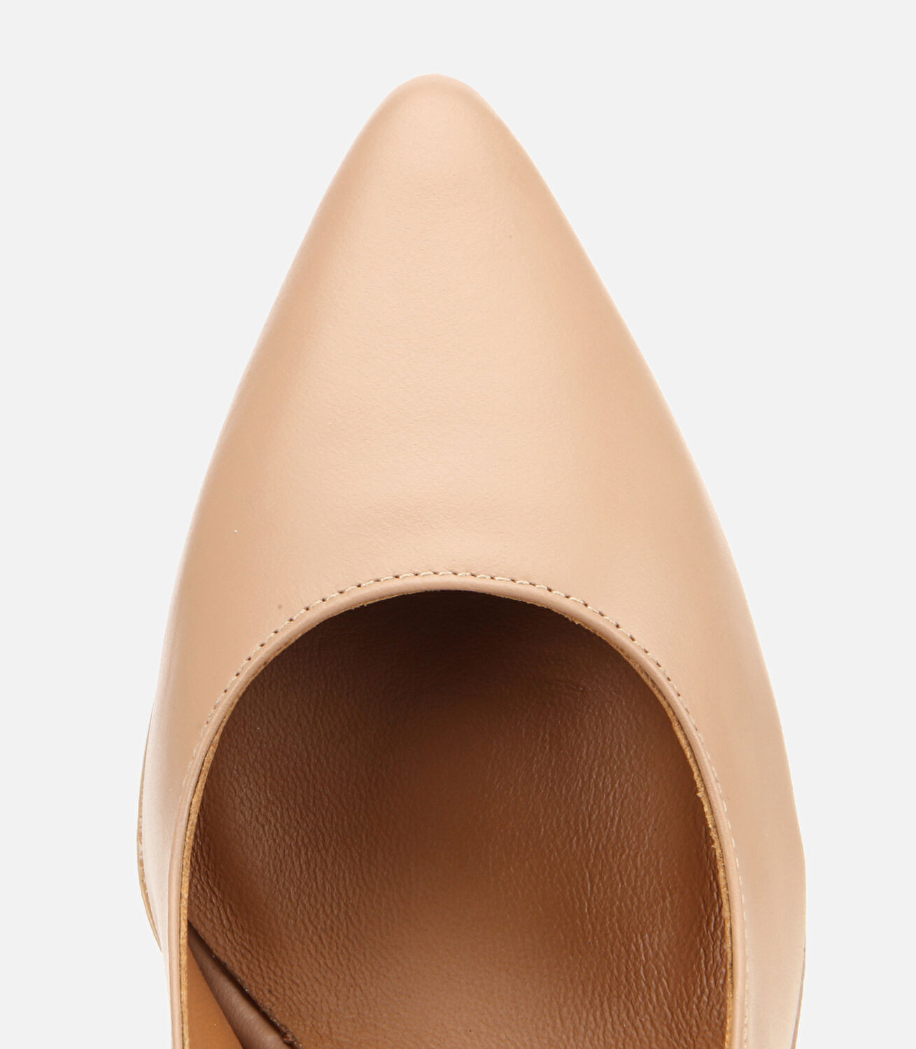 Kadın Deri Bej Esnek Tabanlı İnce Topuklu Stiletto