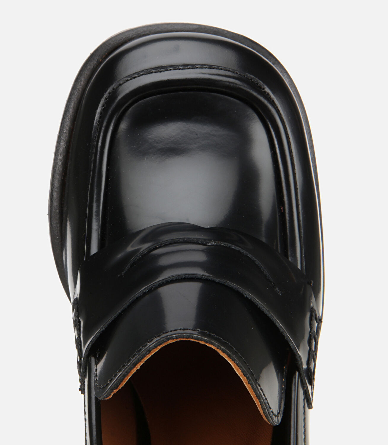 Kadın Açma Deri Siyah Topuklu Klasik Loafer