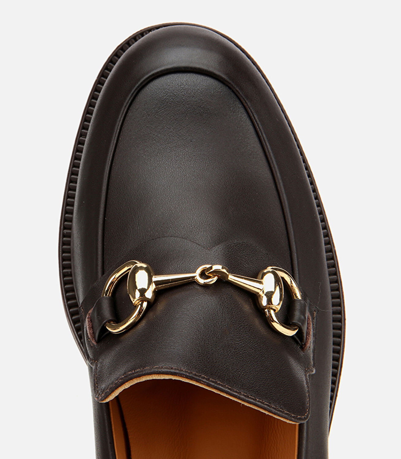 Kadın Deri Kahverengi Tokalı Klasik Loafer