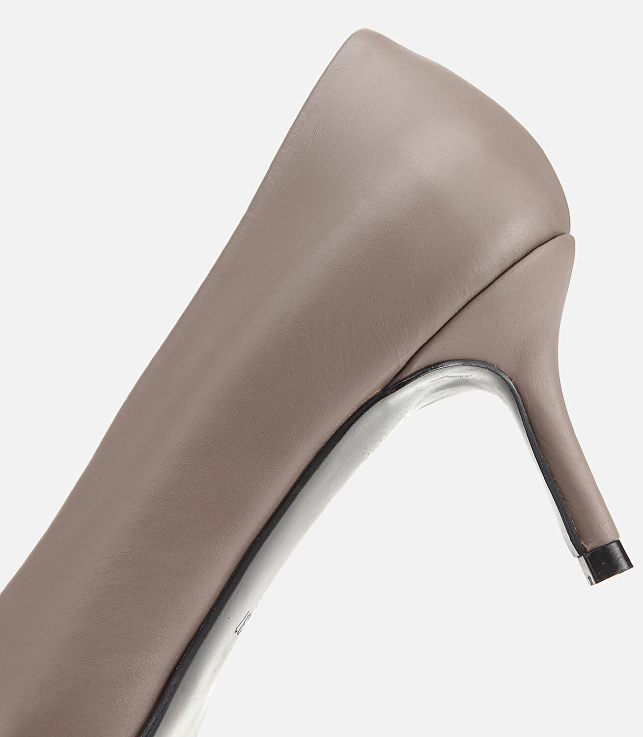 Kadın Deri Vizon İnce Kısa Topuklu Stiletto