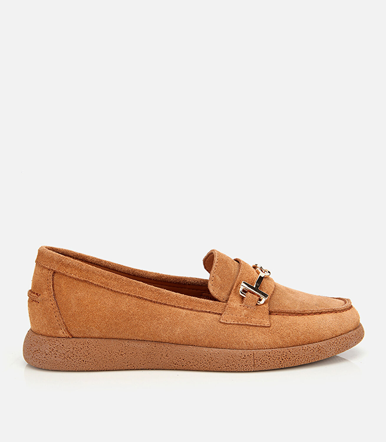 Kadın Süet Deri Taba Yumuşak Tabanlı Comfort Günlük Loafer