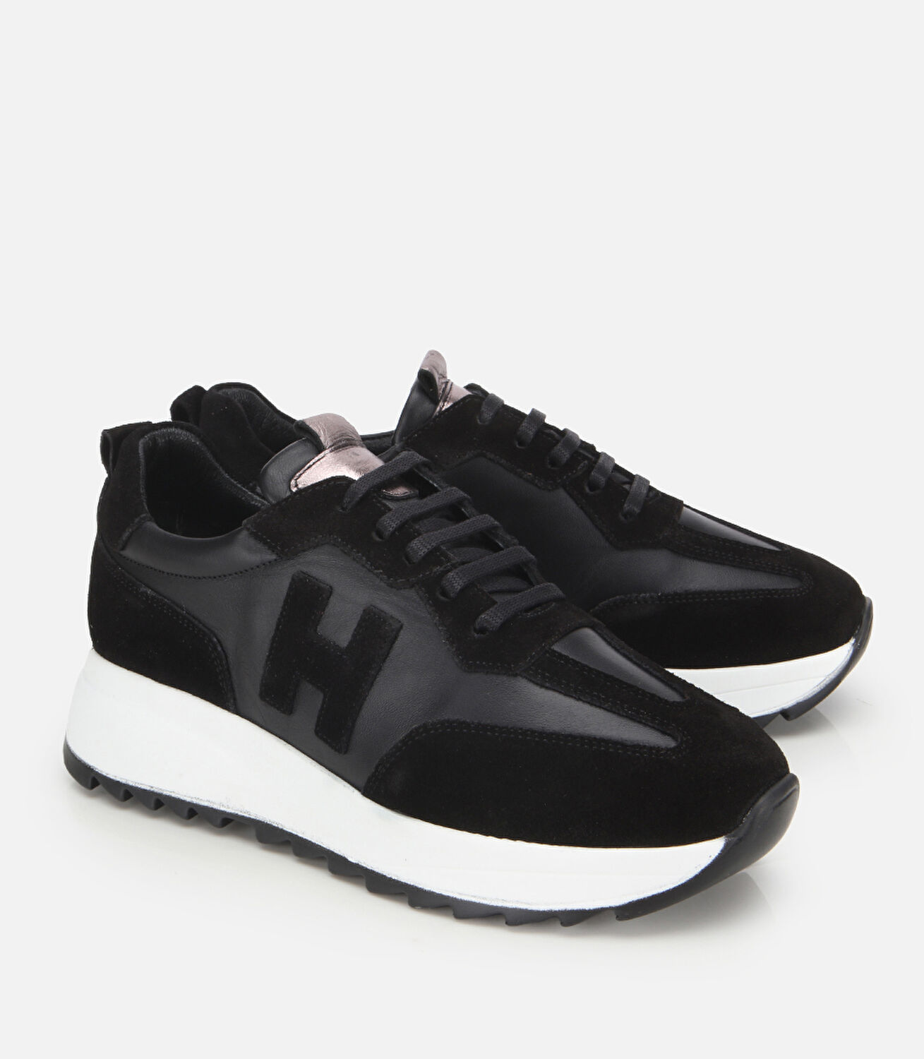 Kadın Süet Deri Siyah Comfort Spor Ayakkabı