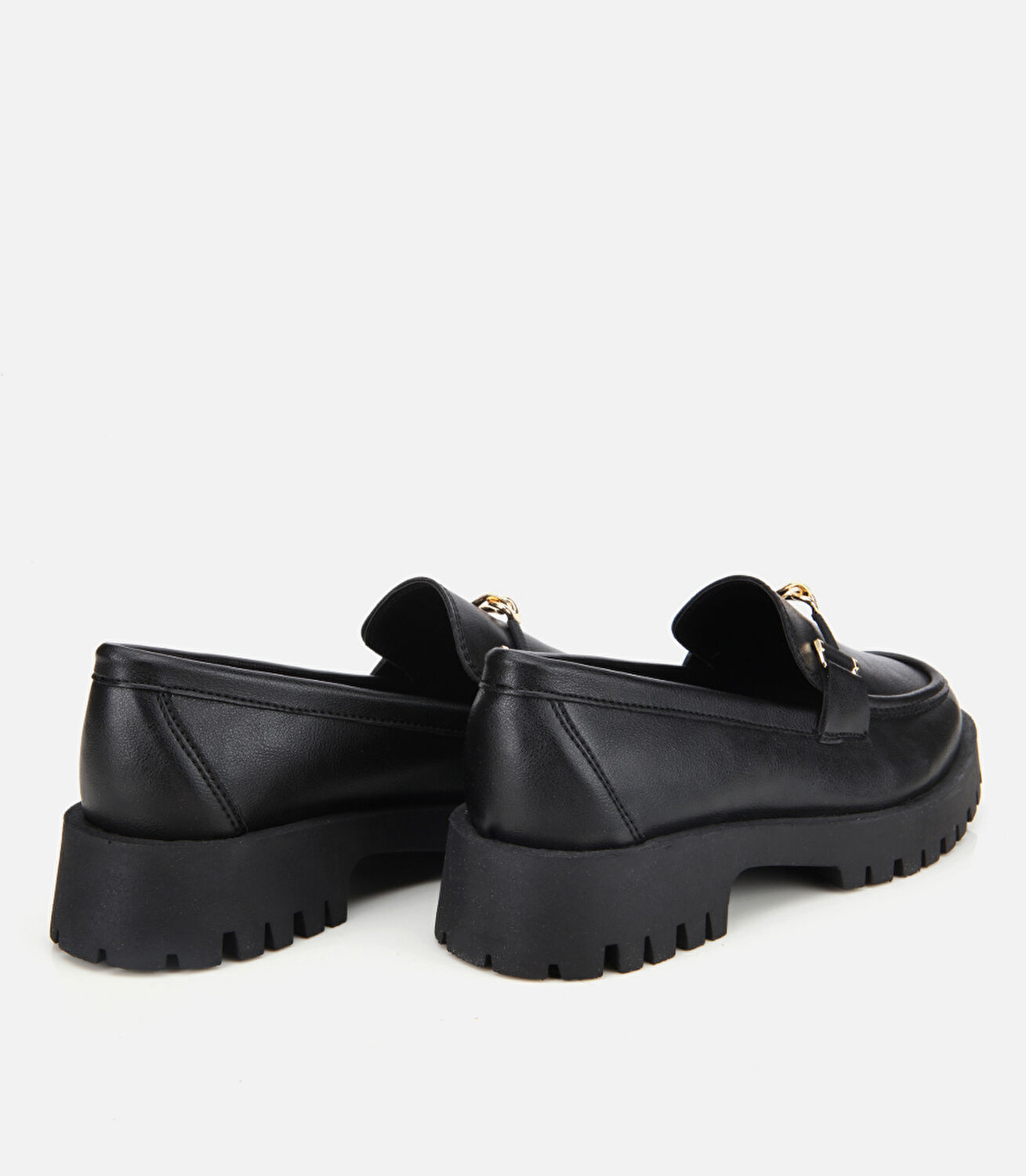 Kadın Siyah Kalın Tabanlı Klasik Loafer