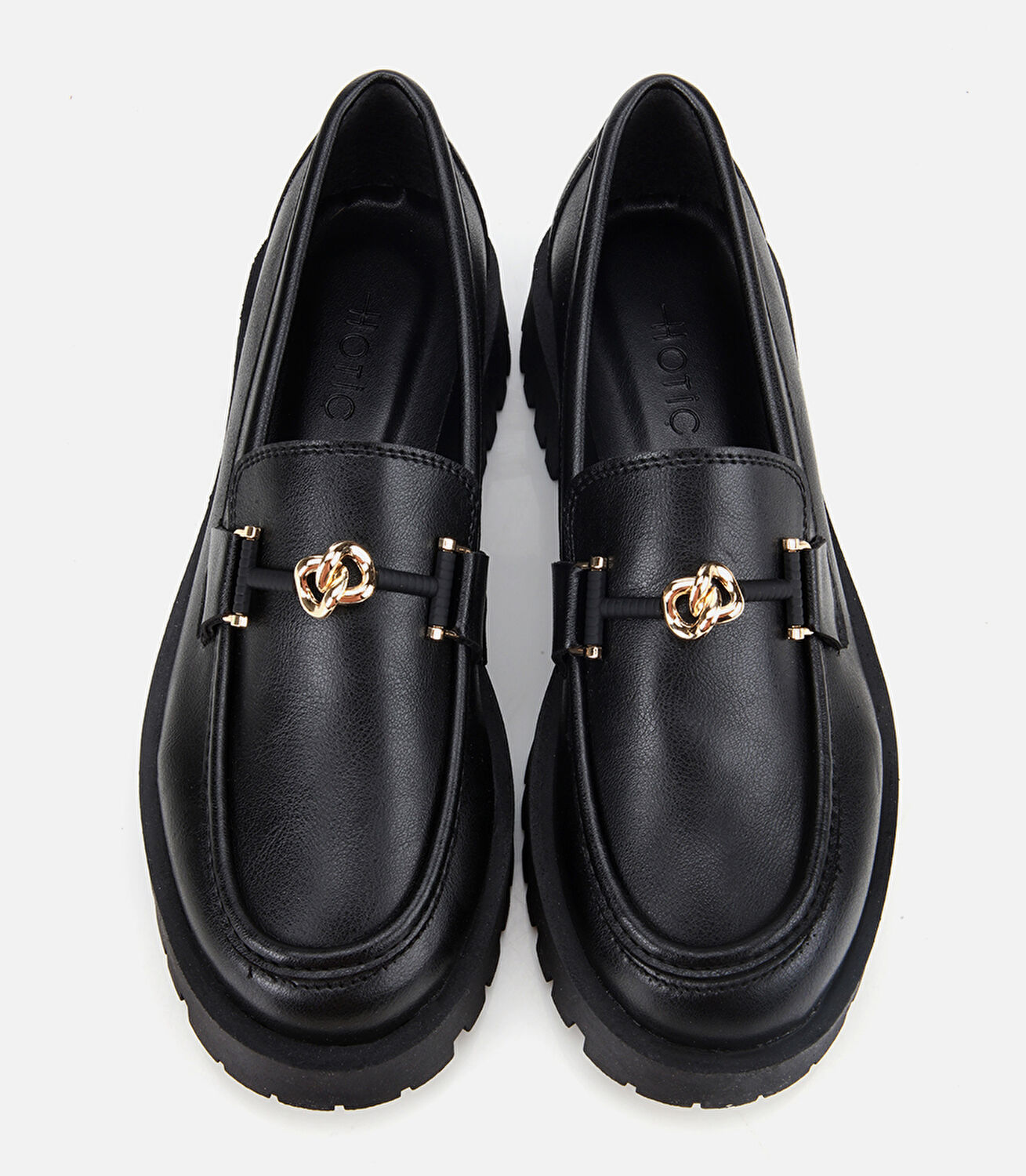 Kadın Siyah Kalın Tabanlı Klasik Loafer