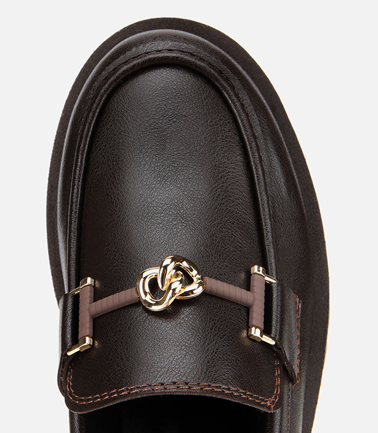 Kadın Kahverengi Kalın Tabanlı Klasik Loafer