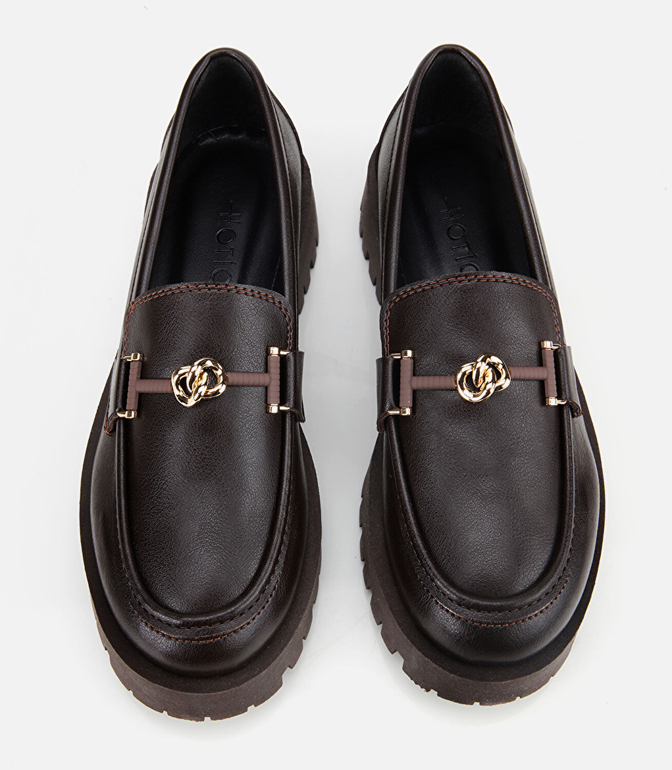 Kadın Kahverengi Kalın Tabanlı Klasik Loafer