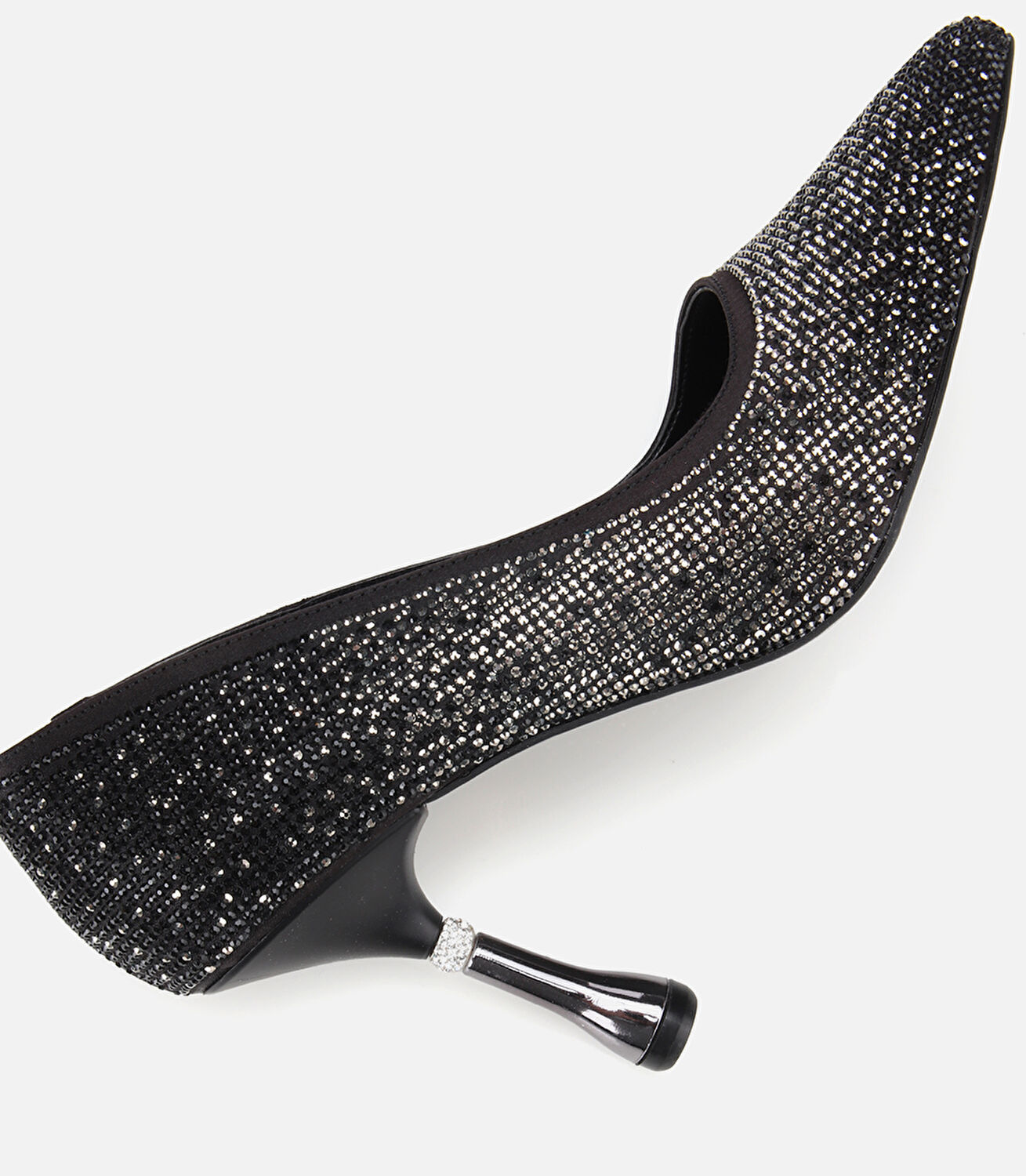 Kadın Siyah Taşlı İnce Topuklu Stiletto