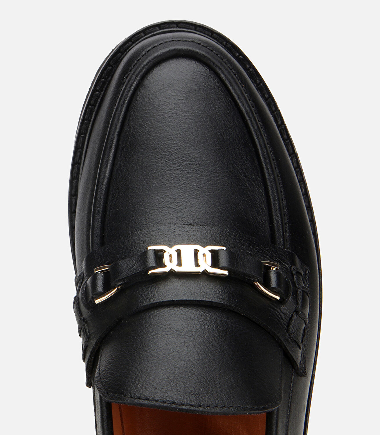 Kadın Deri Siyah Tokalı Klasik Loafer