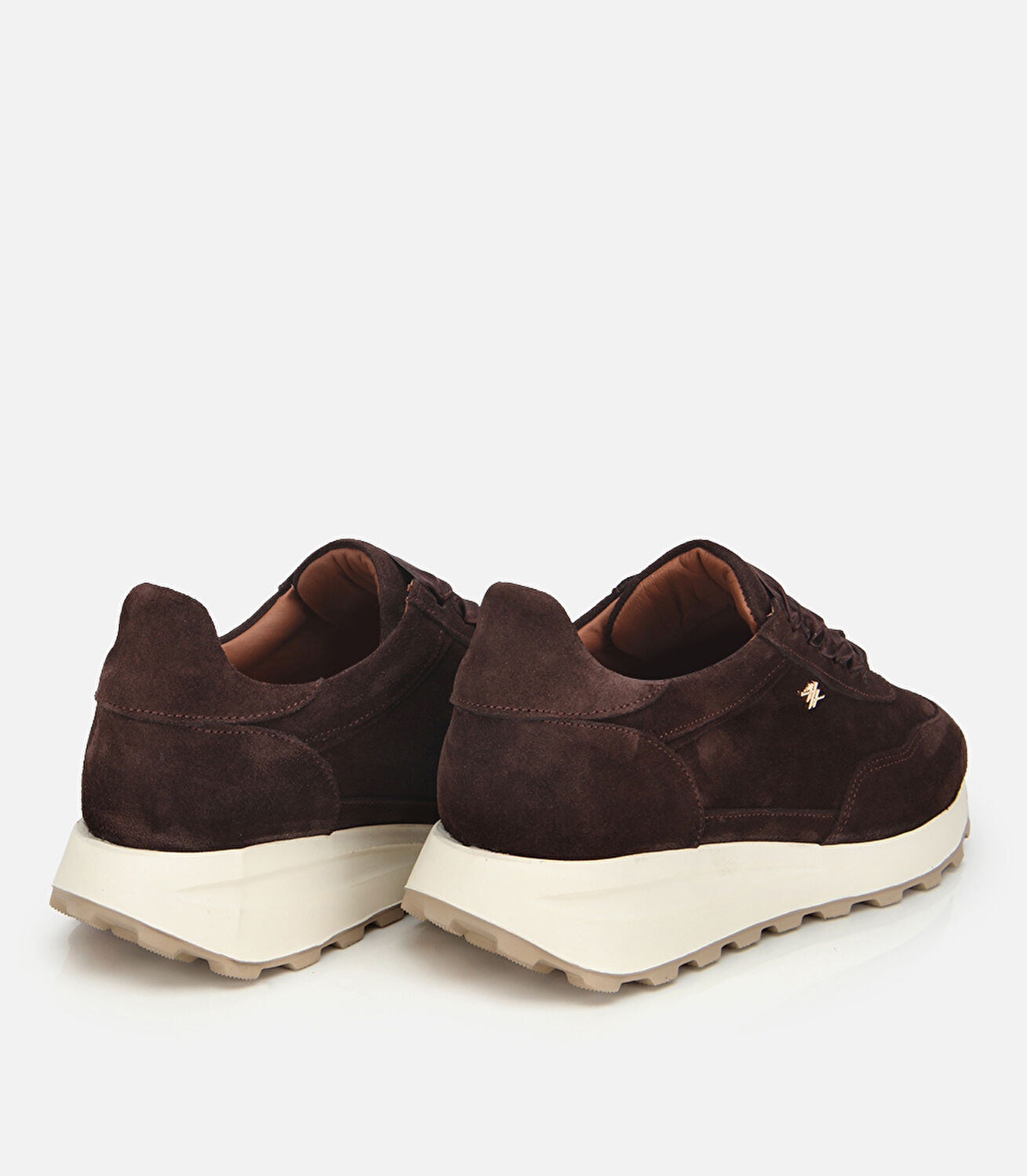 Kadın Süet Deri Kahverengi Bağcık Detaylı Yüksek Tabanlı Spor Ayakkabı