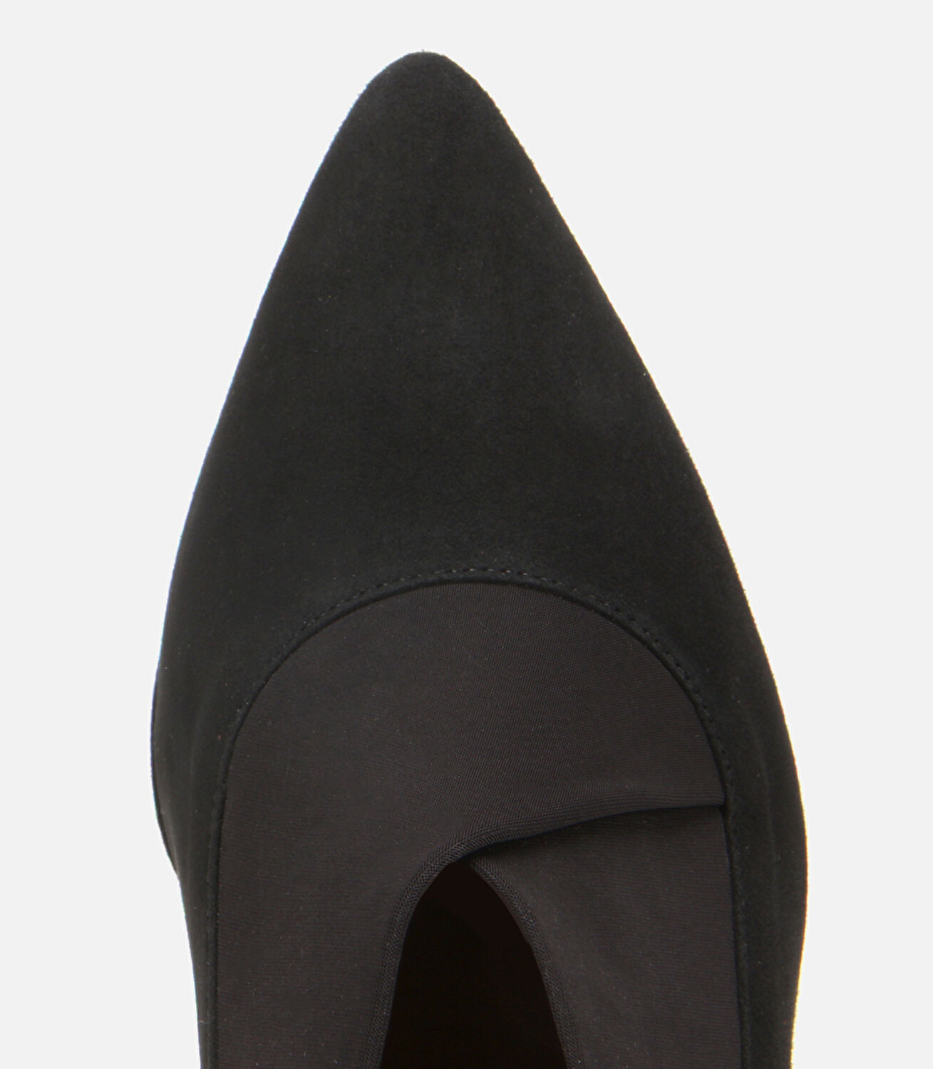 Kadın Süet Deri Siyah Streç Detaylı İnce Topuklu Stiletto