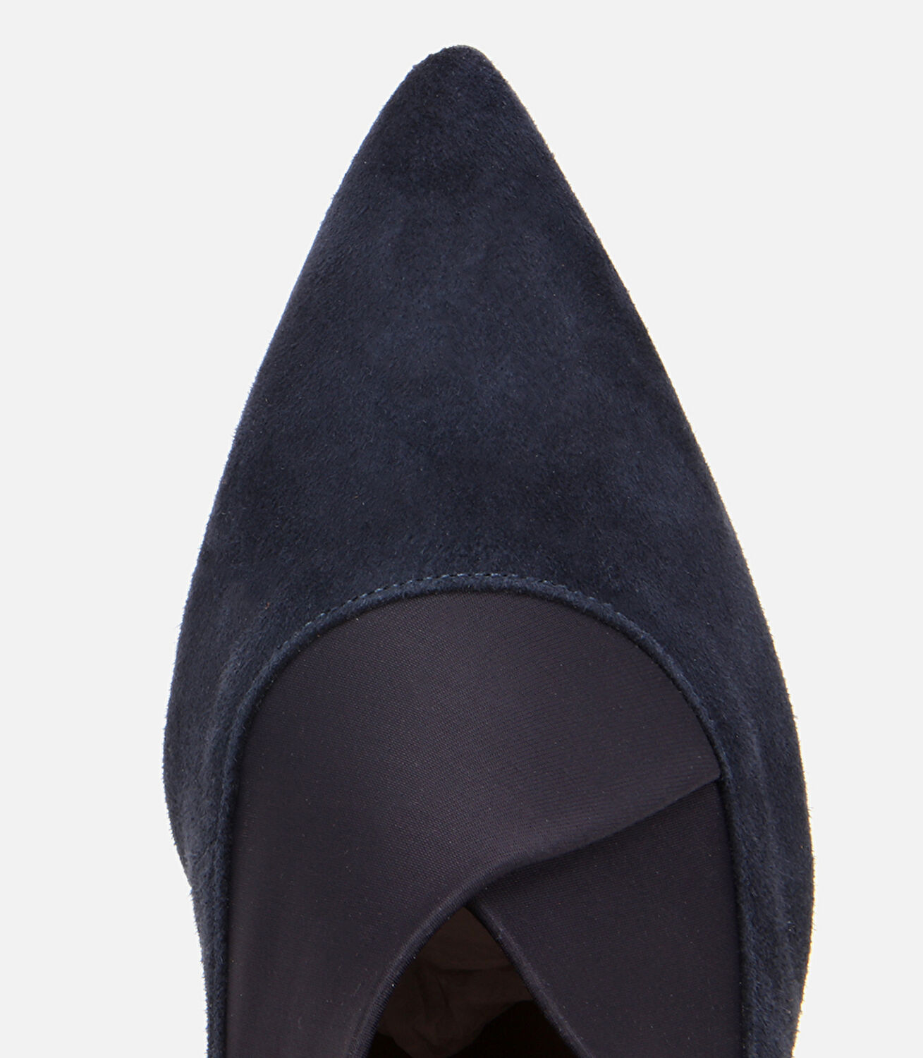 Kadın Süet Deri Lacivert Streç Detaylı İnce Topuklu Stiletto