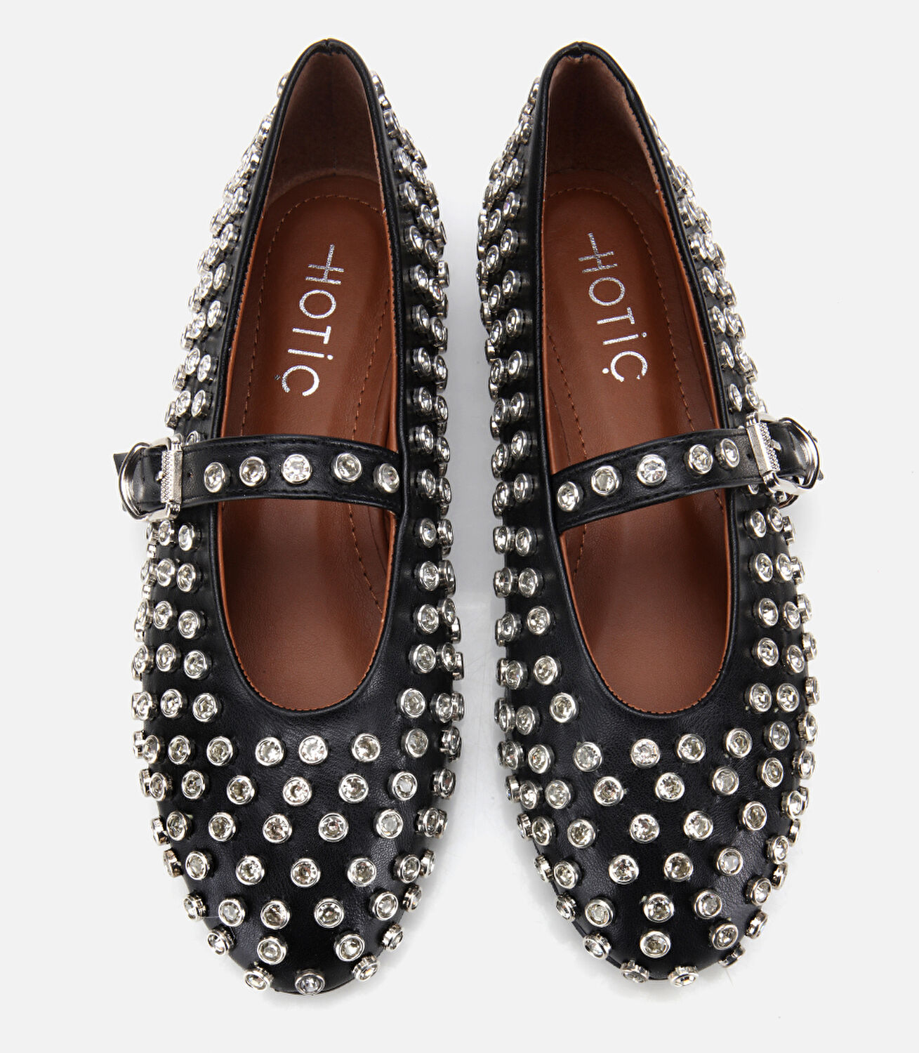 Kadın Siyah Taşlı Babet