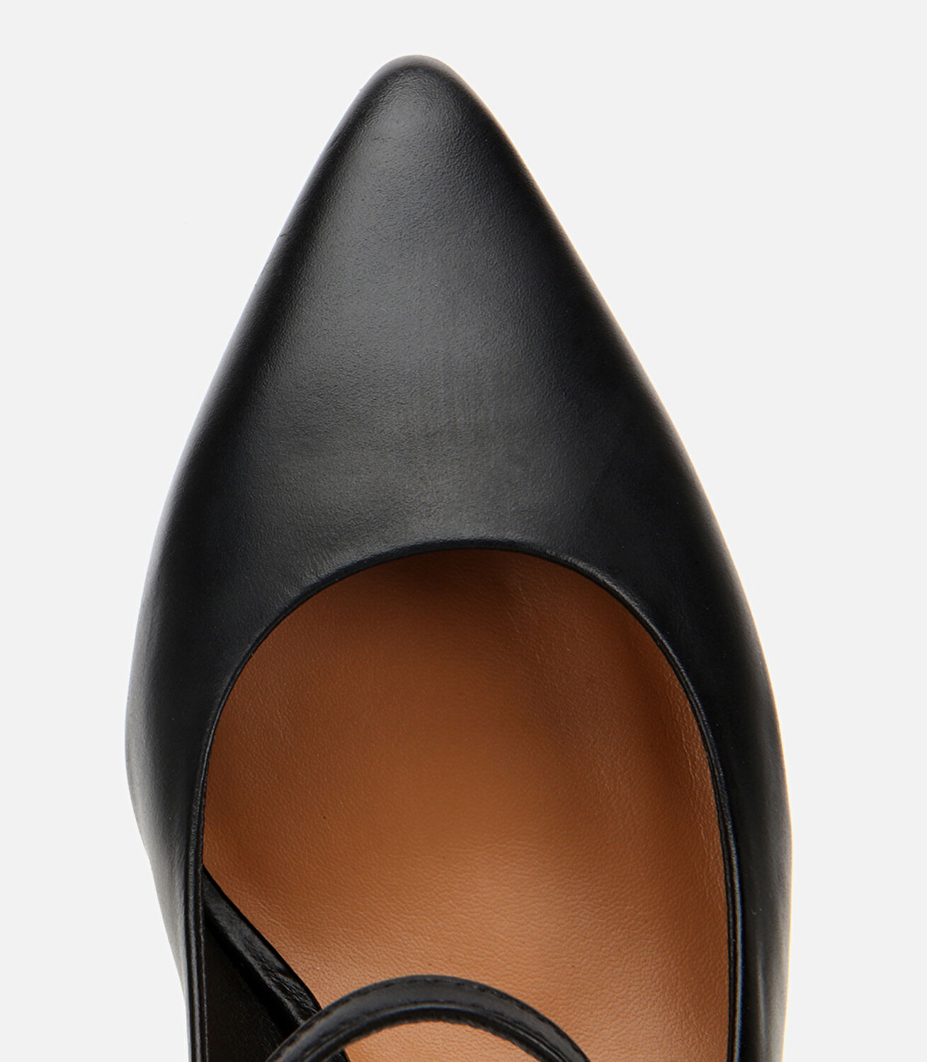 Kadın Deri Mary Jane Siyah  İnce Bantlı Stiletto