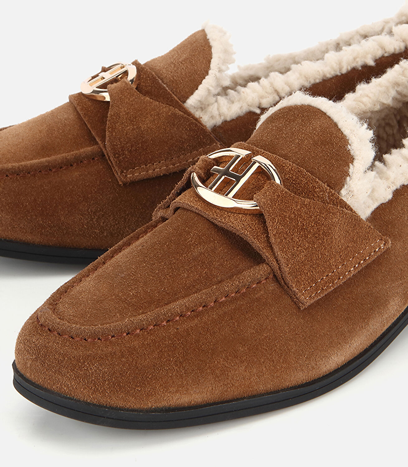 Kadın Süet Deri Taba İçi Kürklü Klasik Loafer