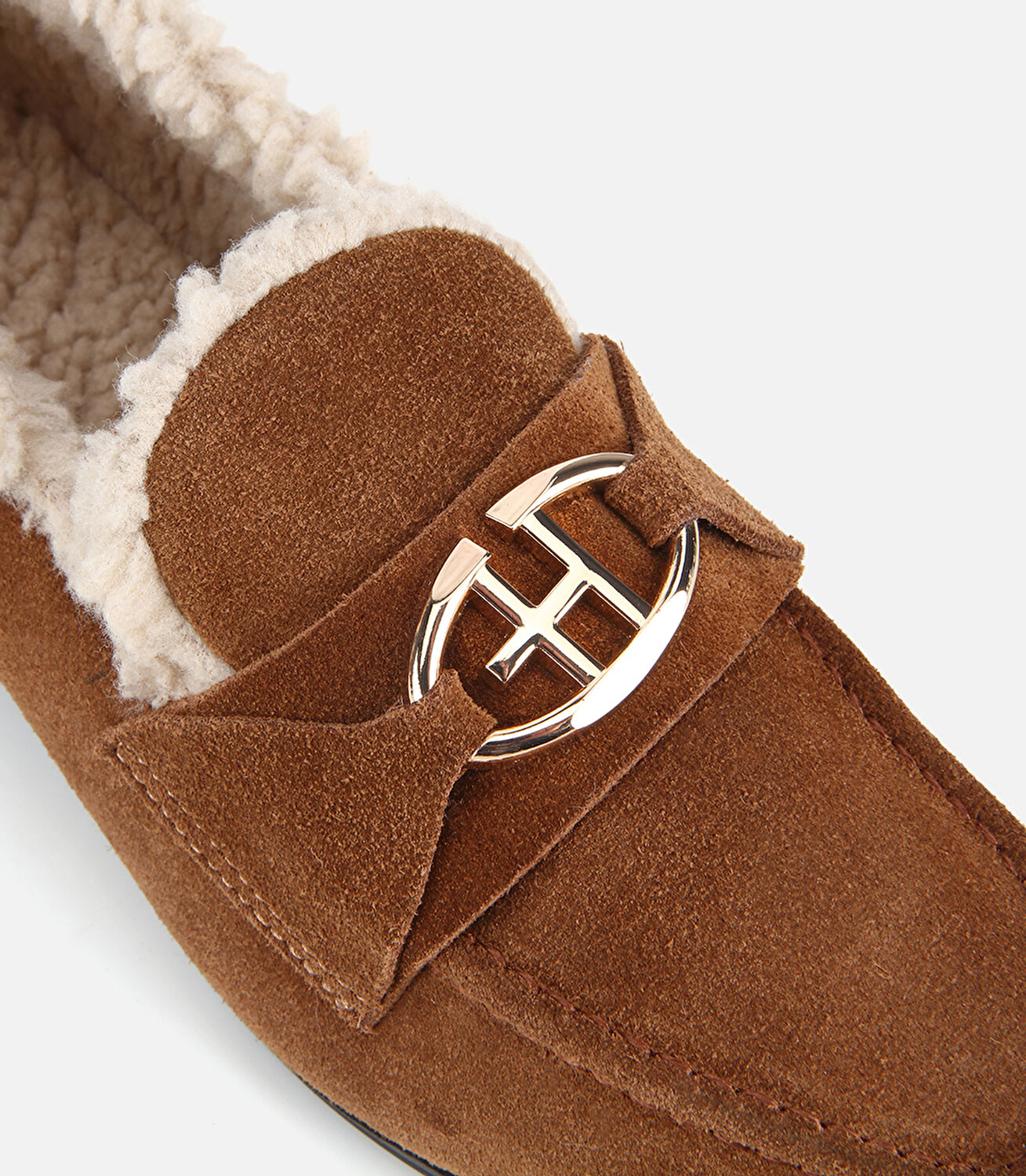 Kadın Süet Deri Taba İçi Kürklü Klasik Loafer