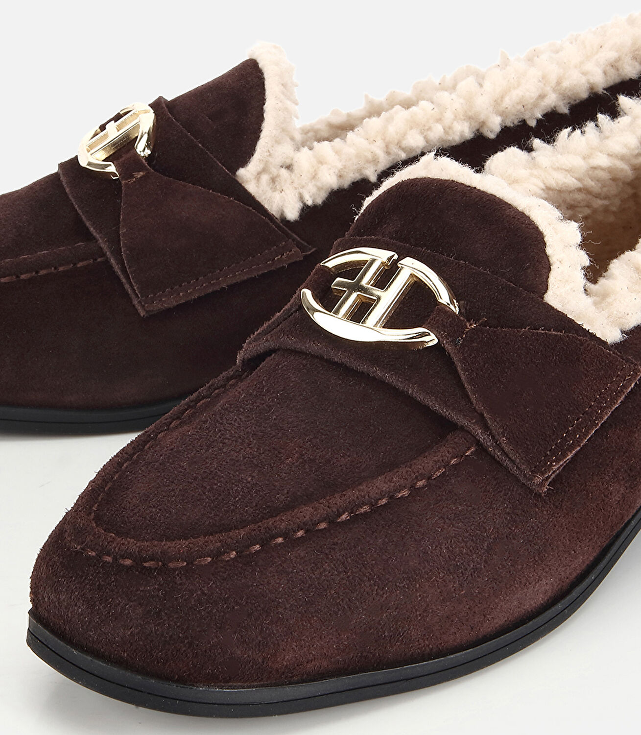 Kadın Süet Deri Kahverengi İçi Kürklü Klasik Loafer