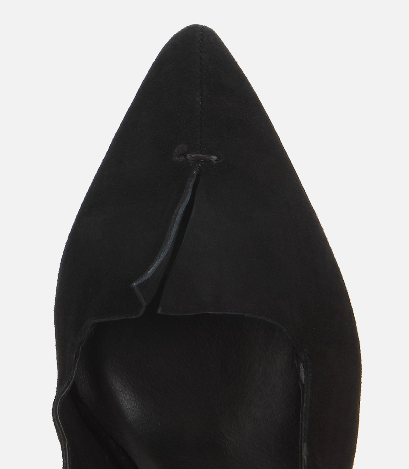 Kadın Süet Deri Siyah Sivri Burunlu Minimal Stiletto