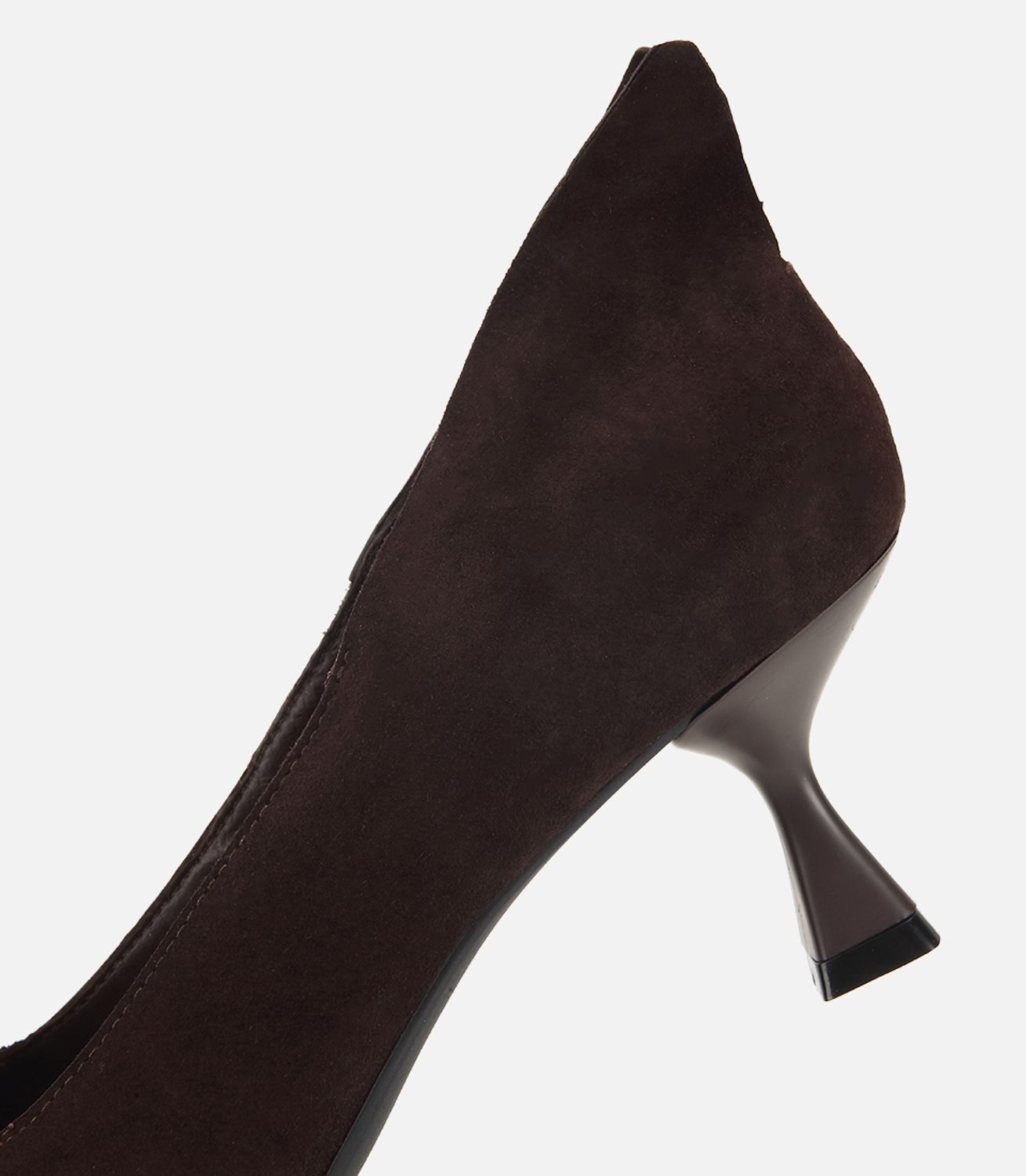 Kadın Süet Deri Kahverengi Sivri Burunlu Minimal Stiletto