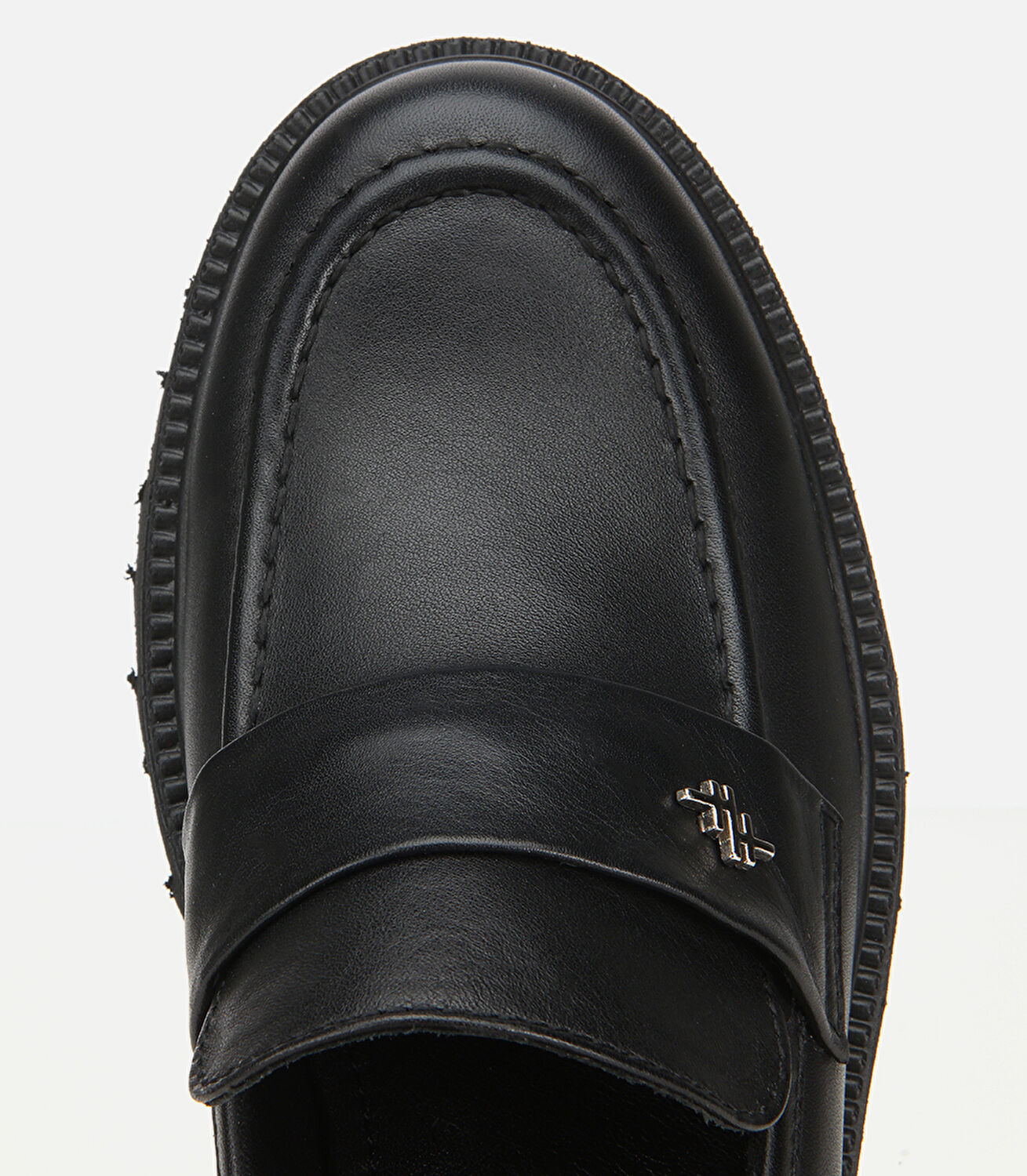 Kadın Deri Siyah Kalın Tabanlı Klasik Loafer